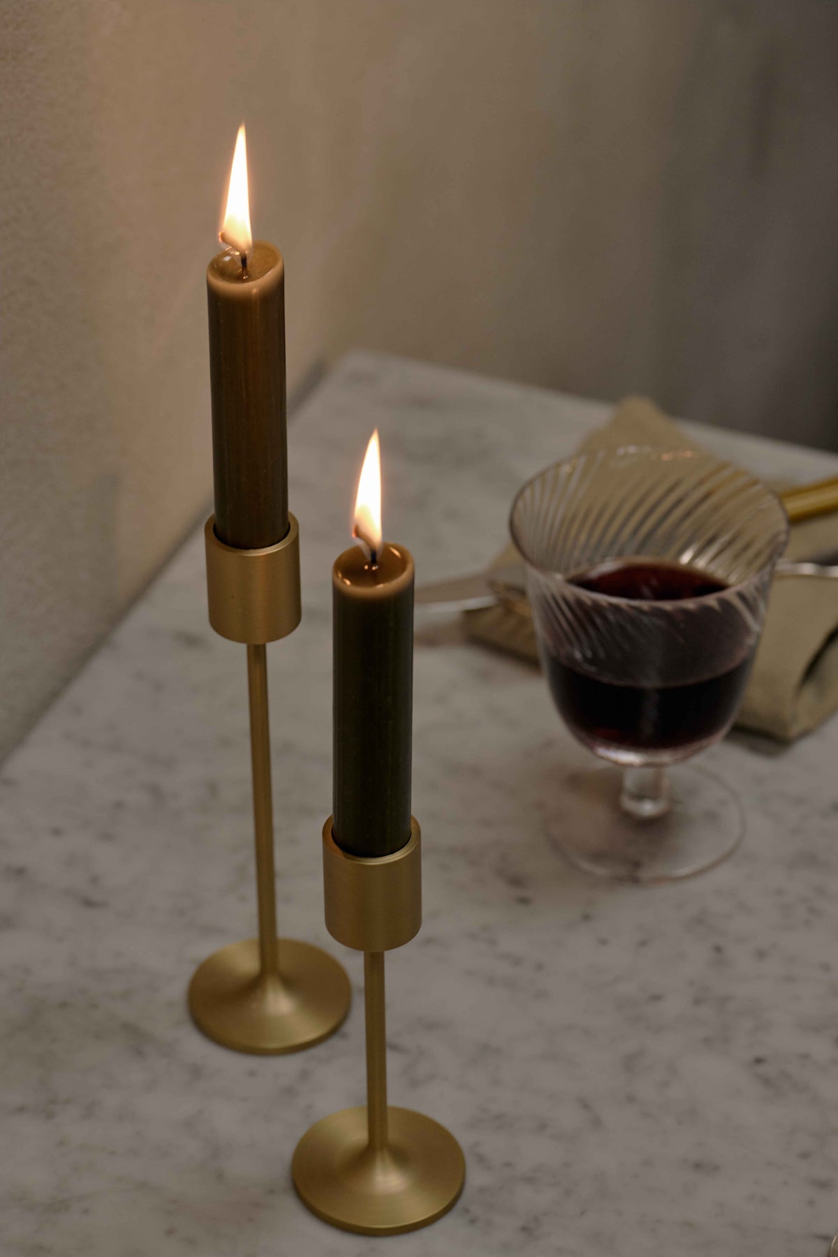 COLLECT Candle Holder Set in Brushed Brass