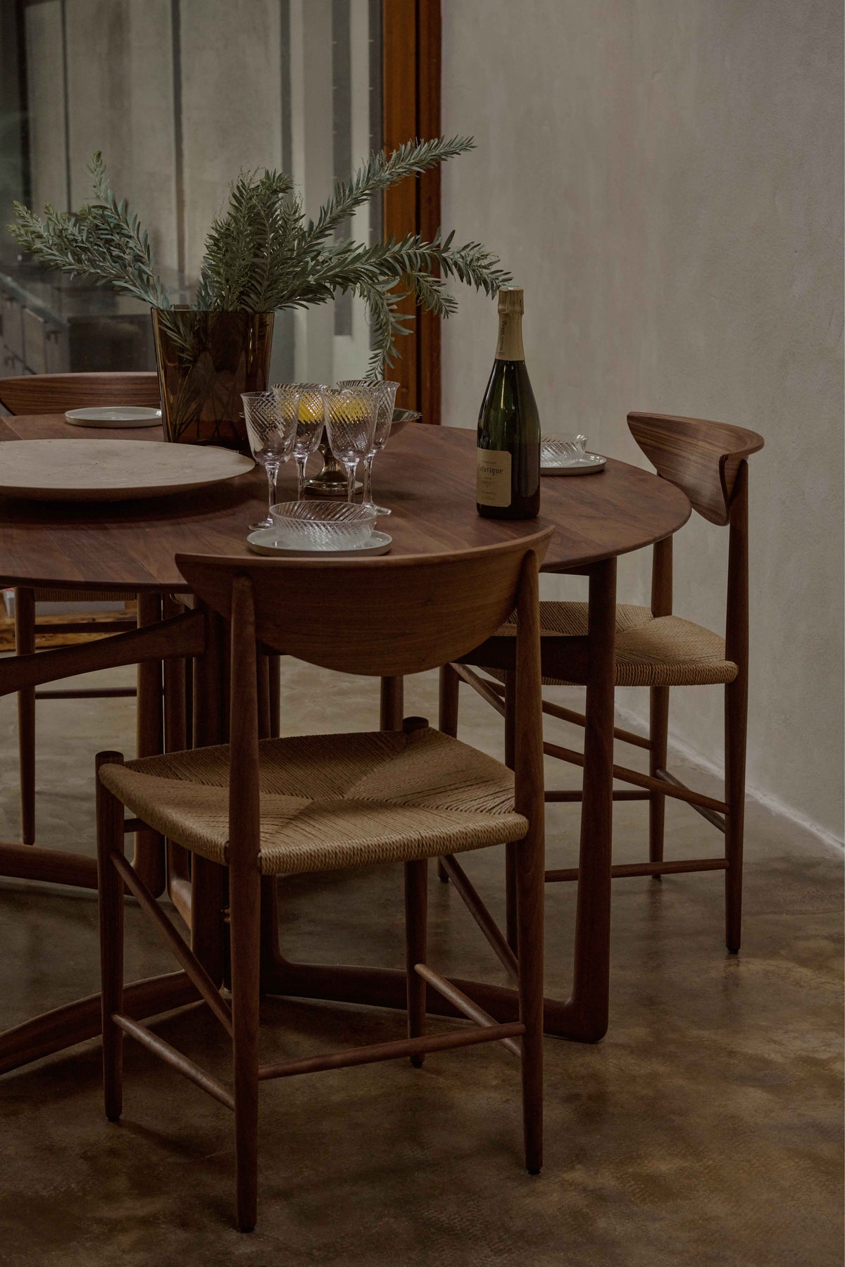DRAWN HM3 chair in oiled oak with a woven seat