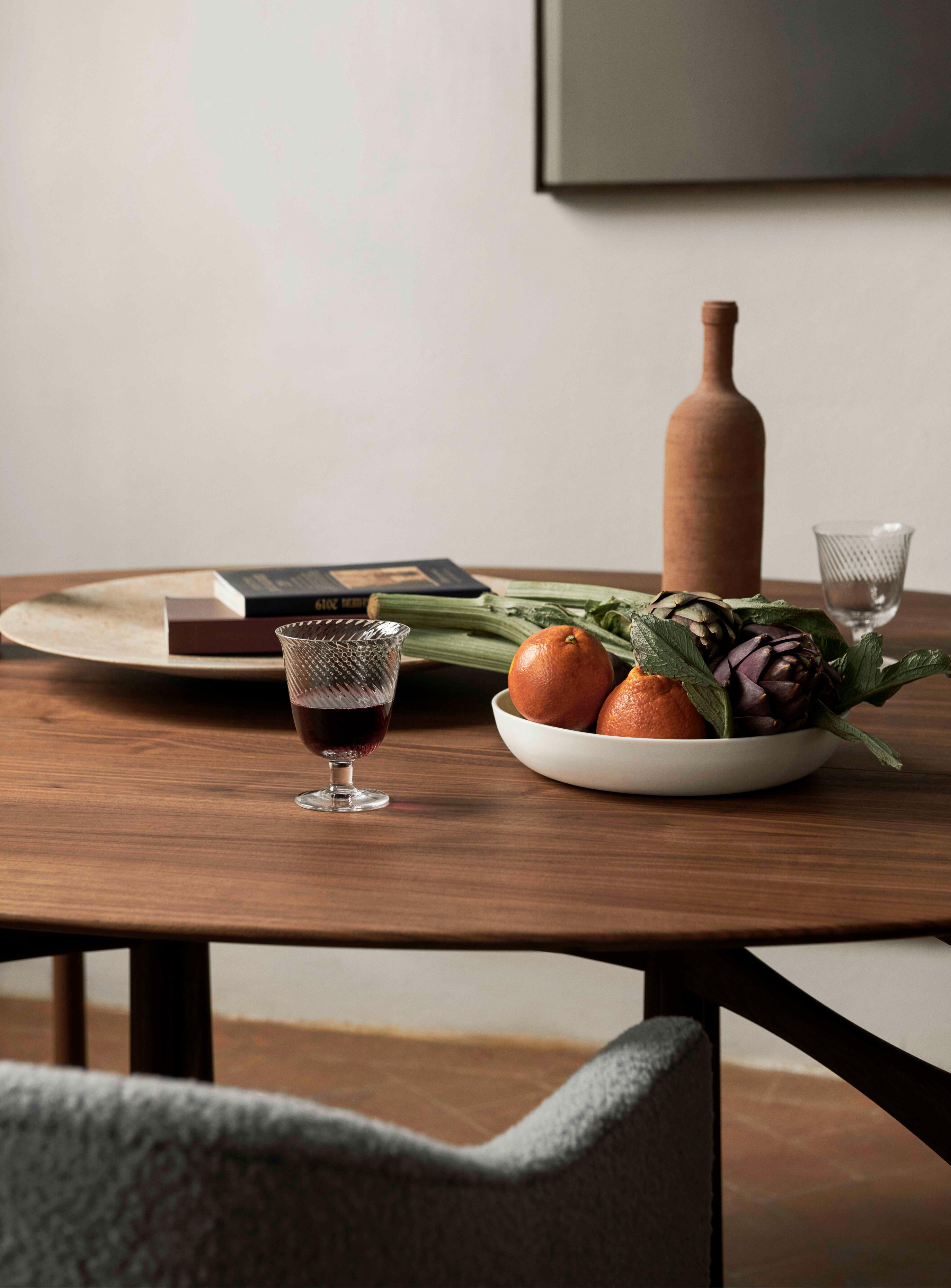 Round Folding Table DROP LEAF HM6 oiled walnut wood