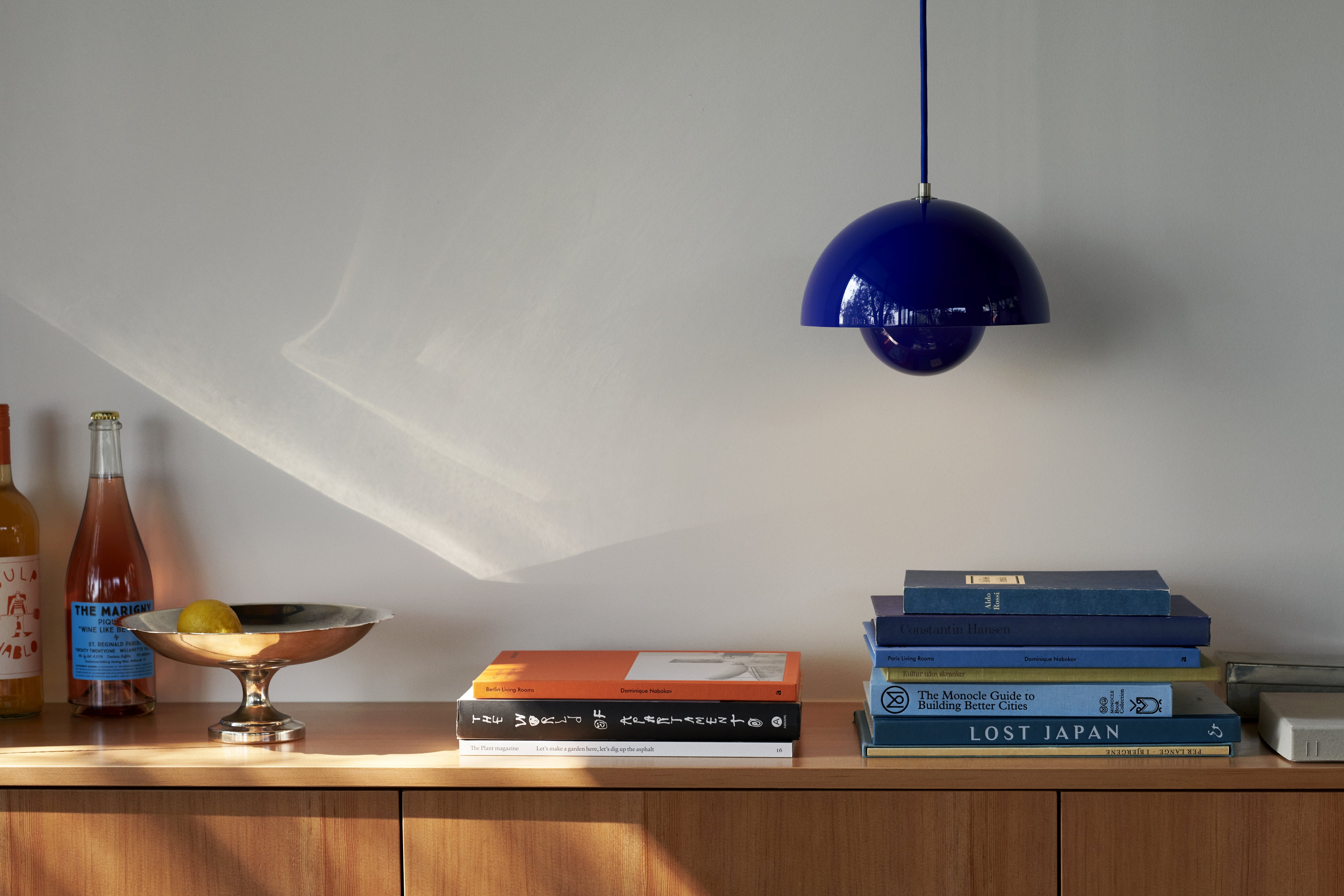 FLOWERPOT cobalt pendant lamp