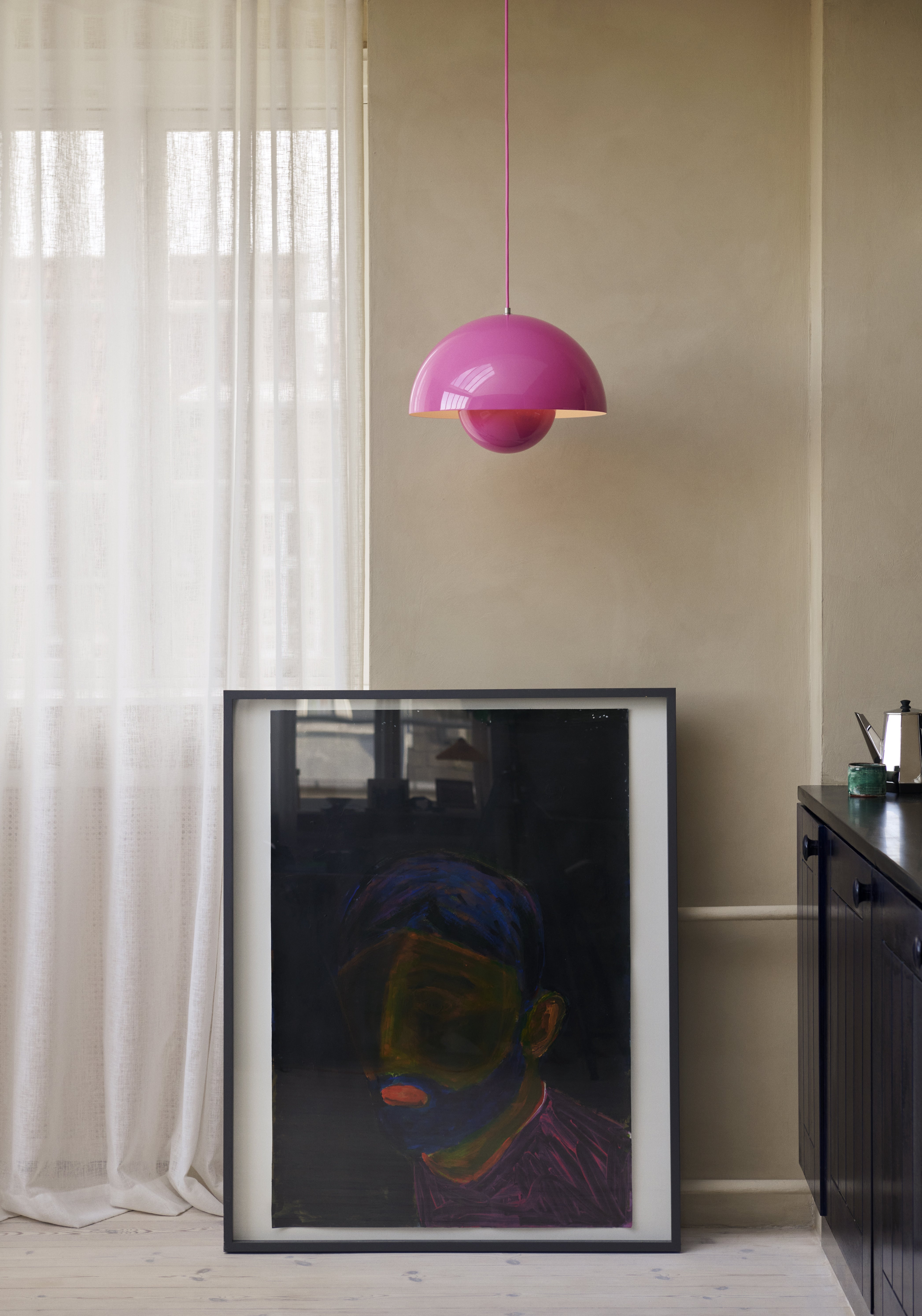 FLOWERPOT pendant lamp in fuchsia