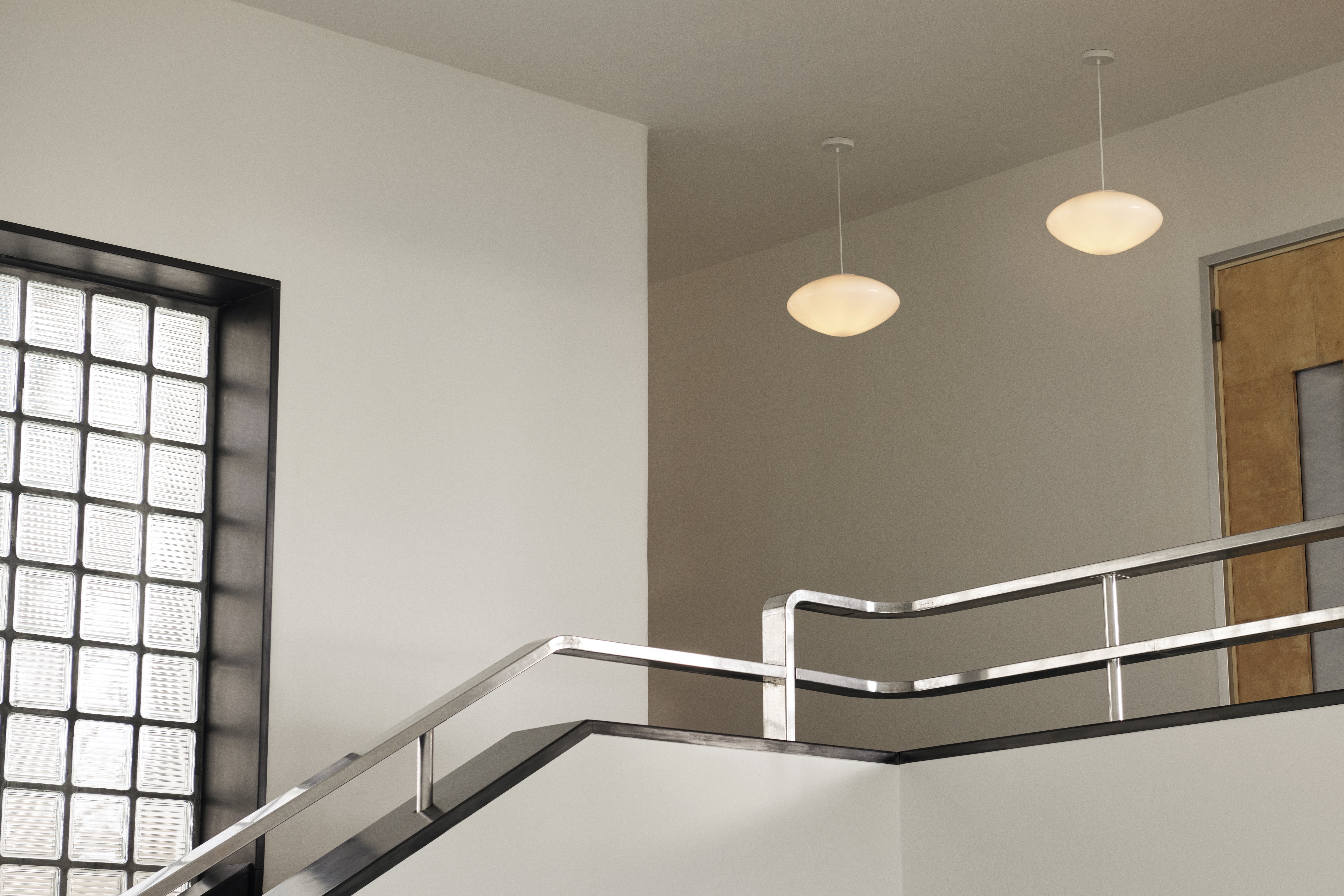 Pendant lamp MIST with opal shade