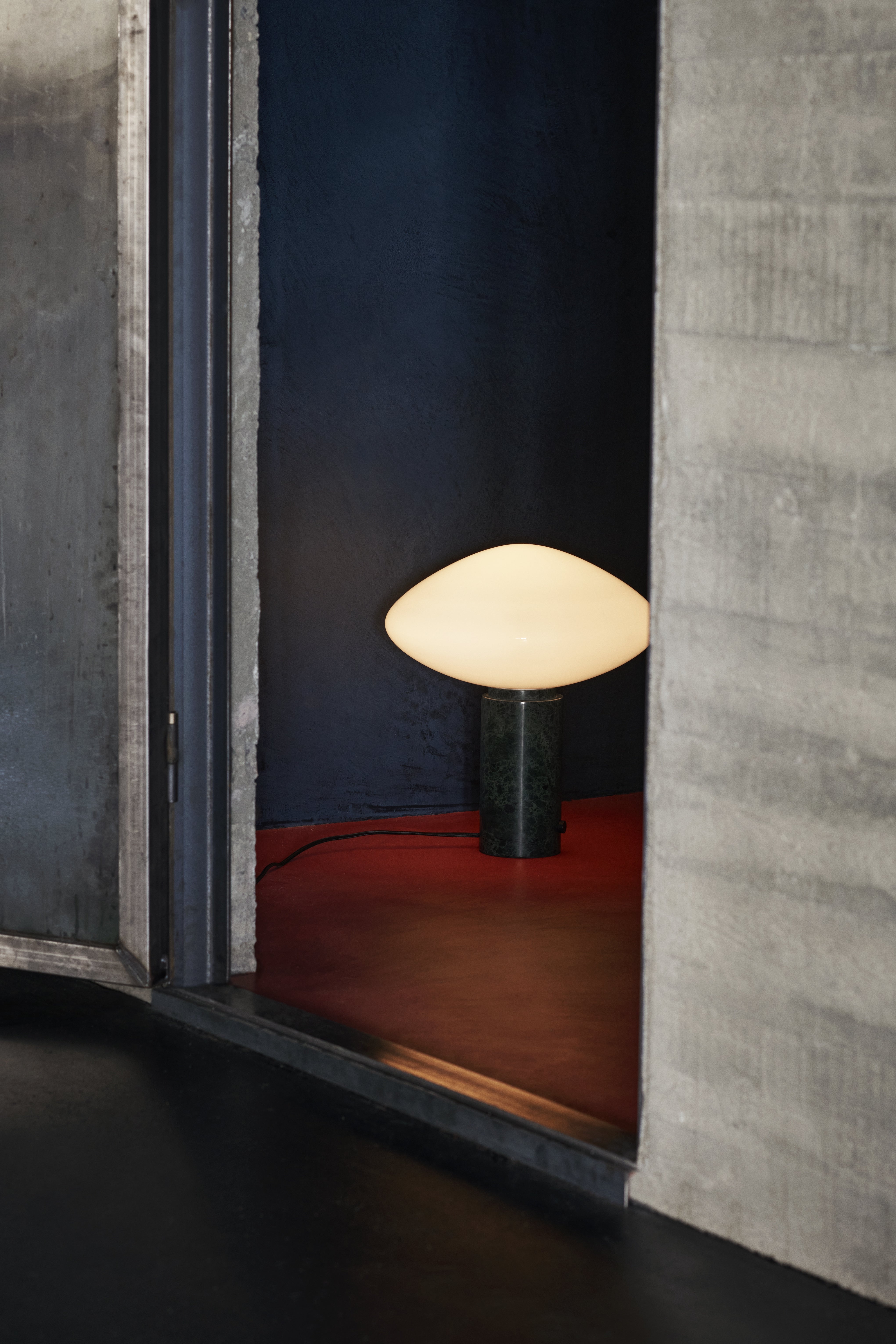 Table lamp MIST AP17 glass shade with a green marble base