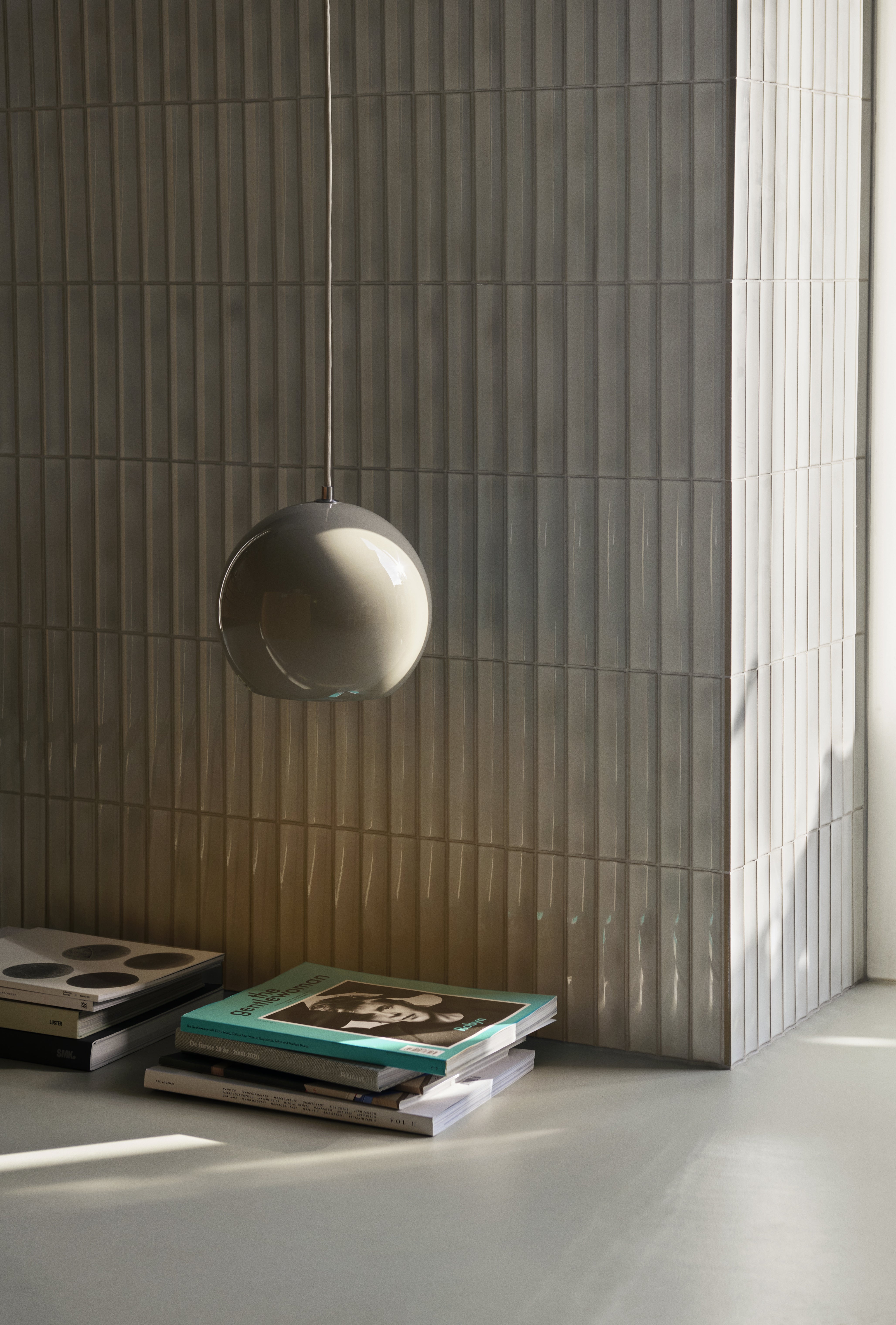 TOPAN VP6 pendant lamp with a red shade