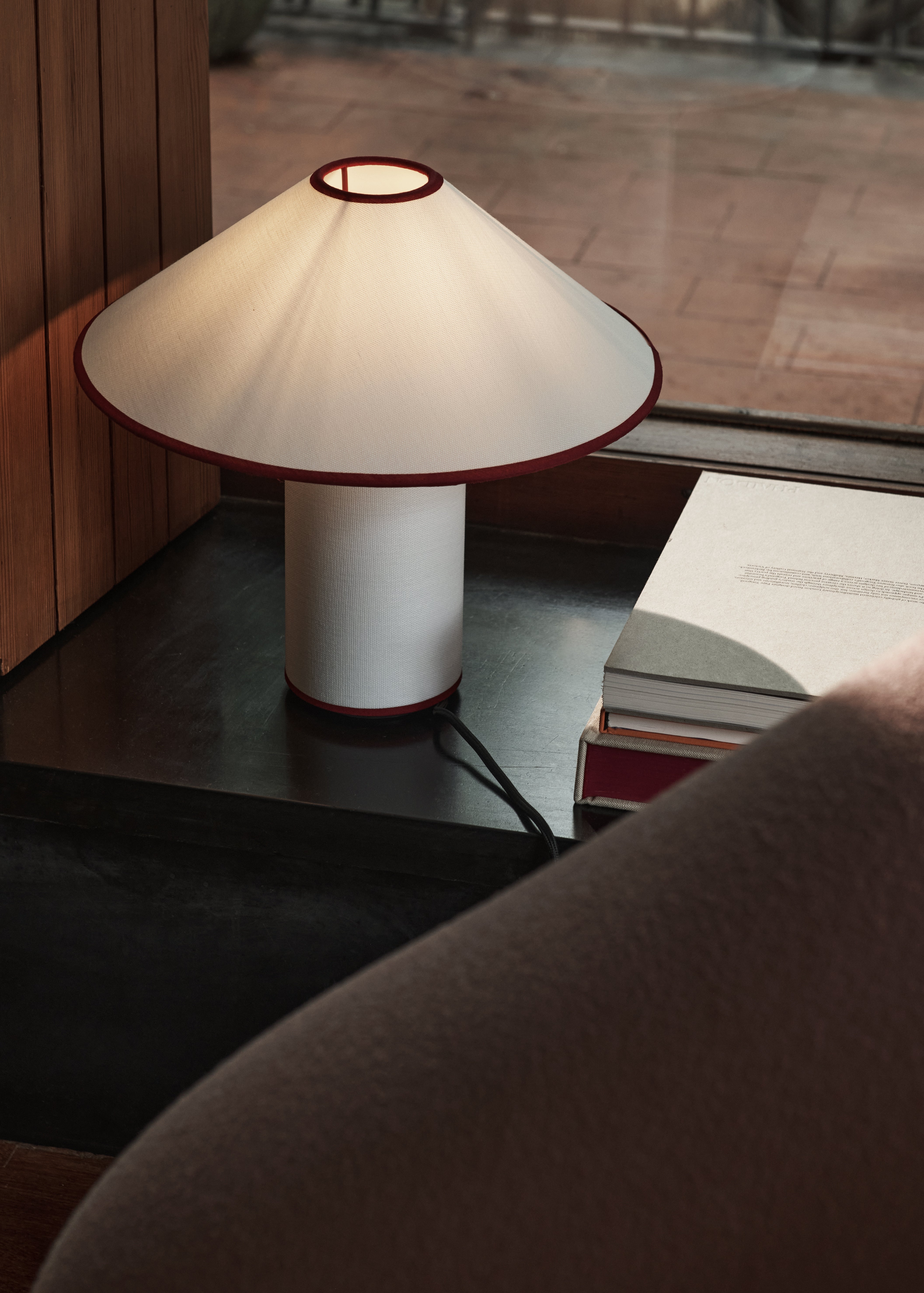 COLETTE ATD6 Table Lamp in White with Red Finish