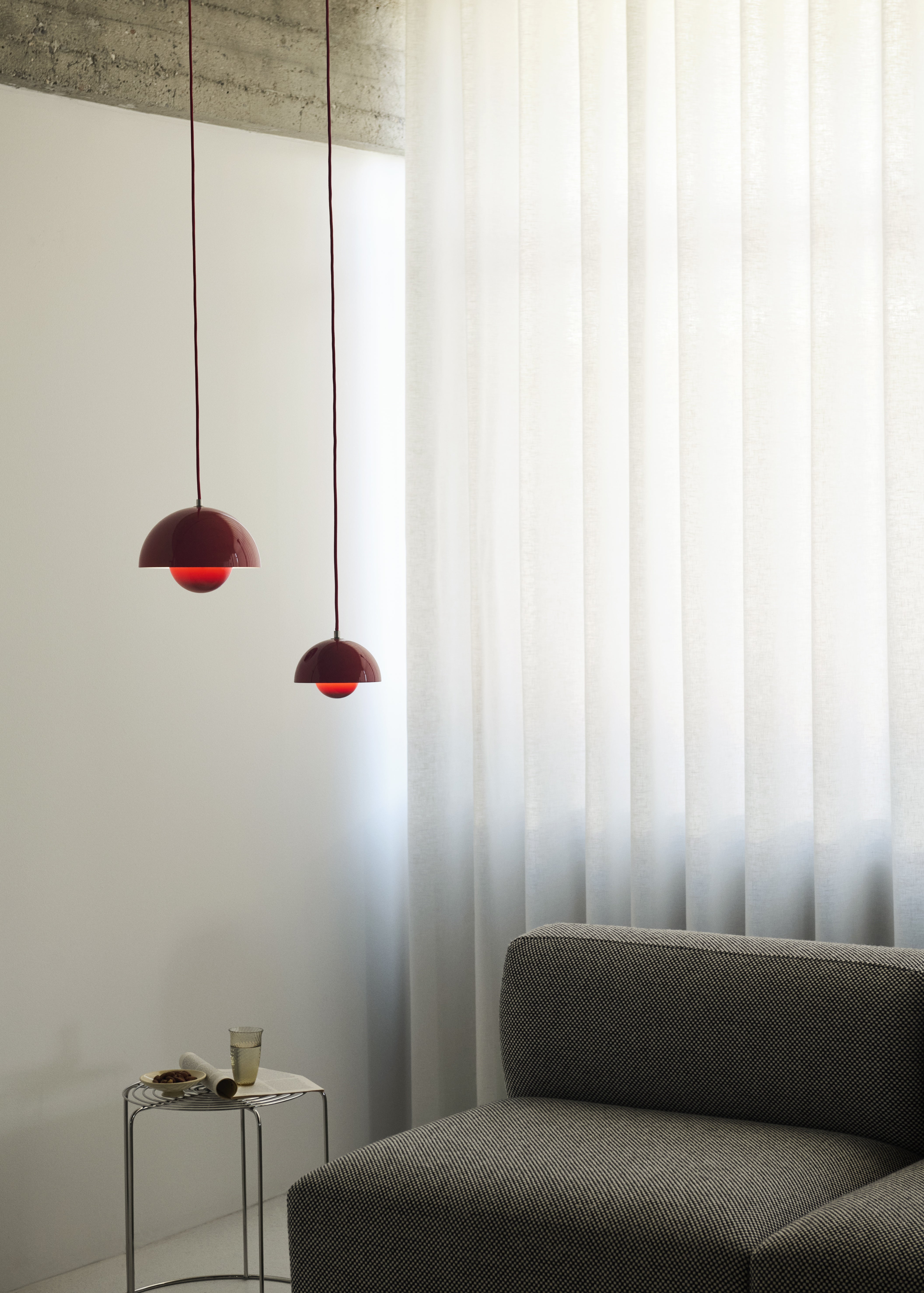FLOWERPOT hanging lamp in wine red