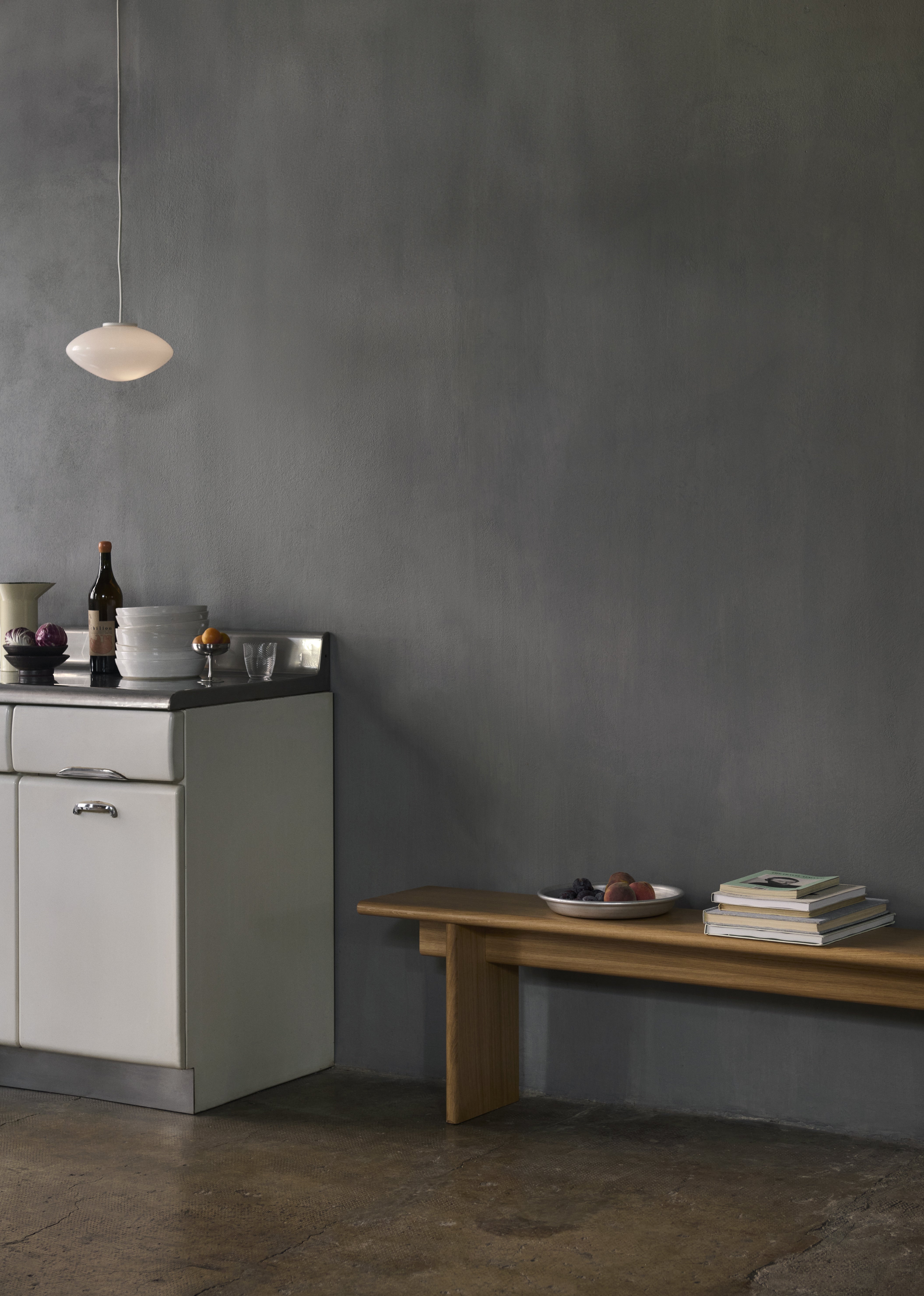 Pendant lamp MIST with opal shade