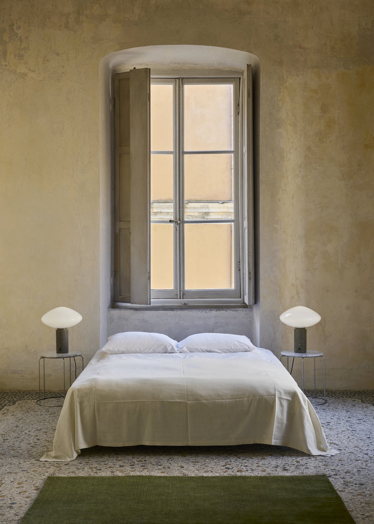 Table lamp MIST AP17 glass shade with a gray marble base