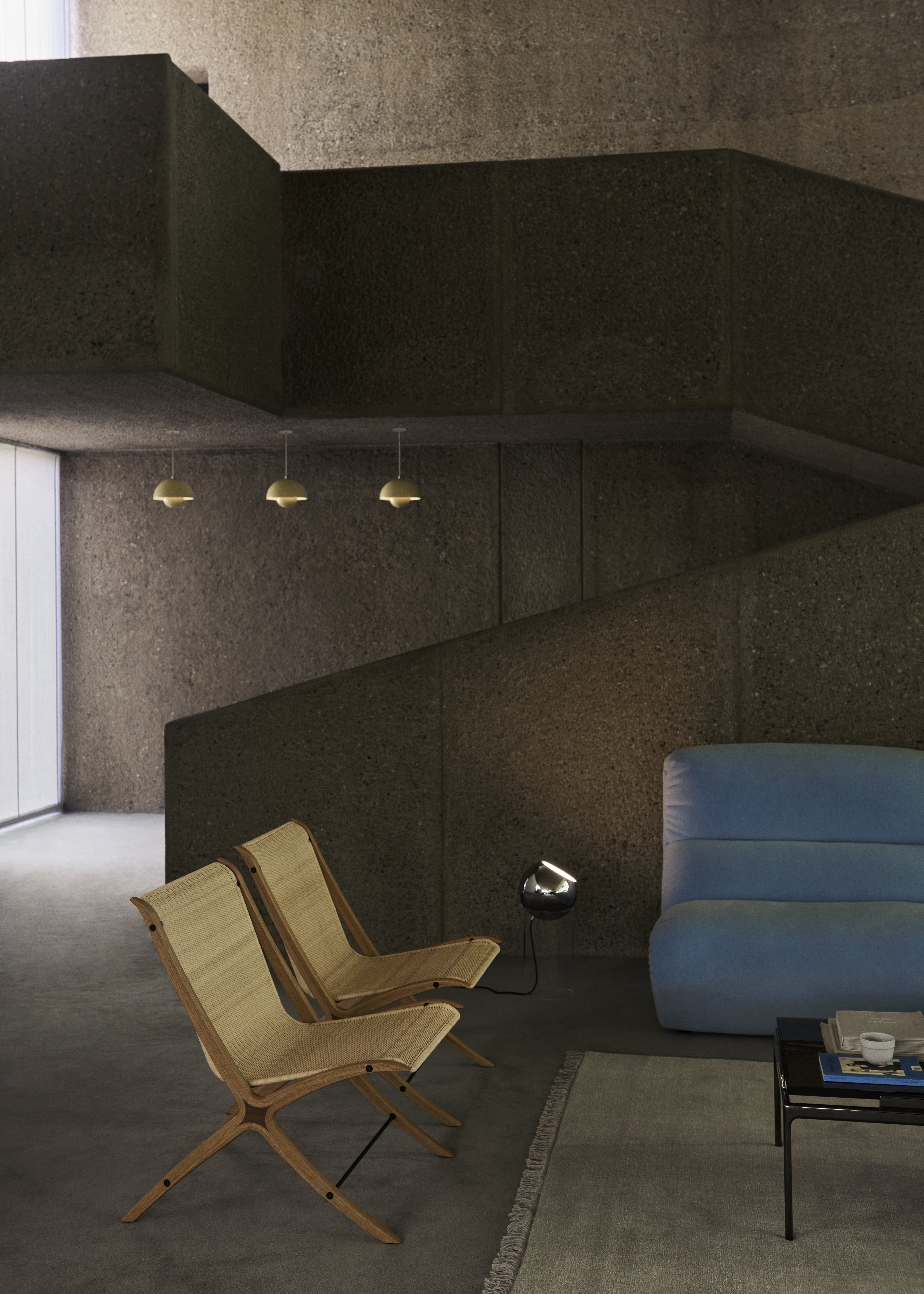 FLOWERPOT cobalt pendant lamp