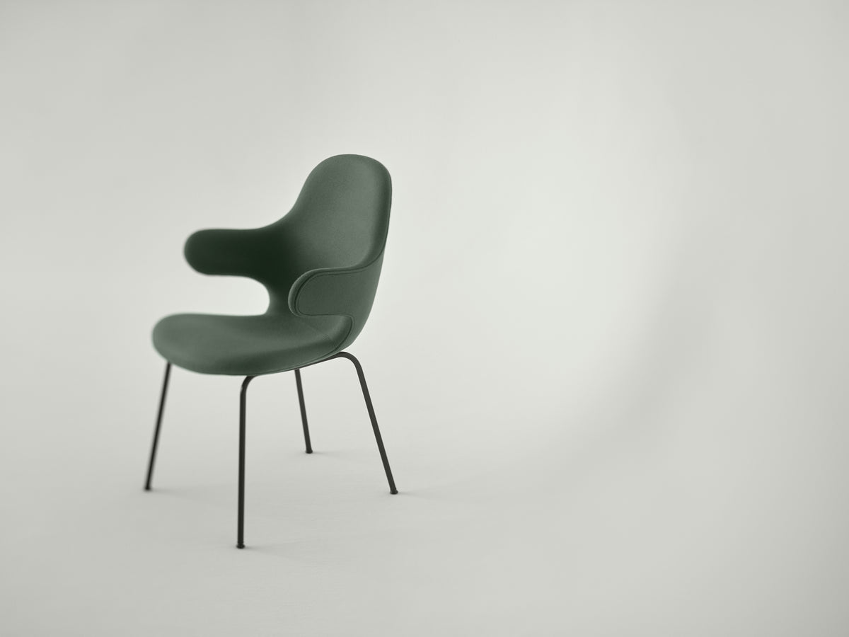 CATCH JH15 upholstered chair with a black steel base