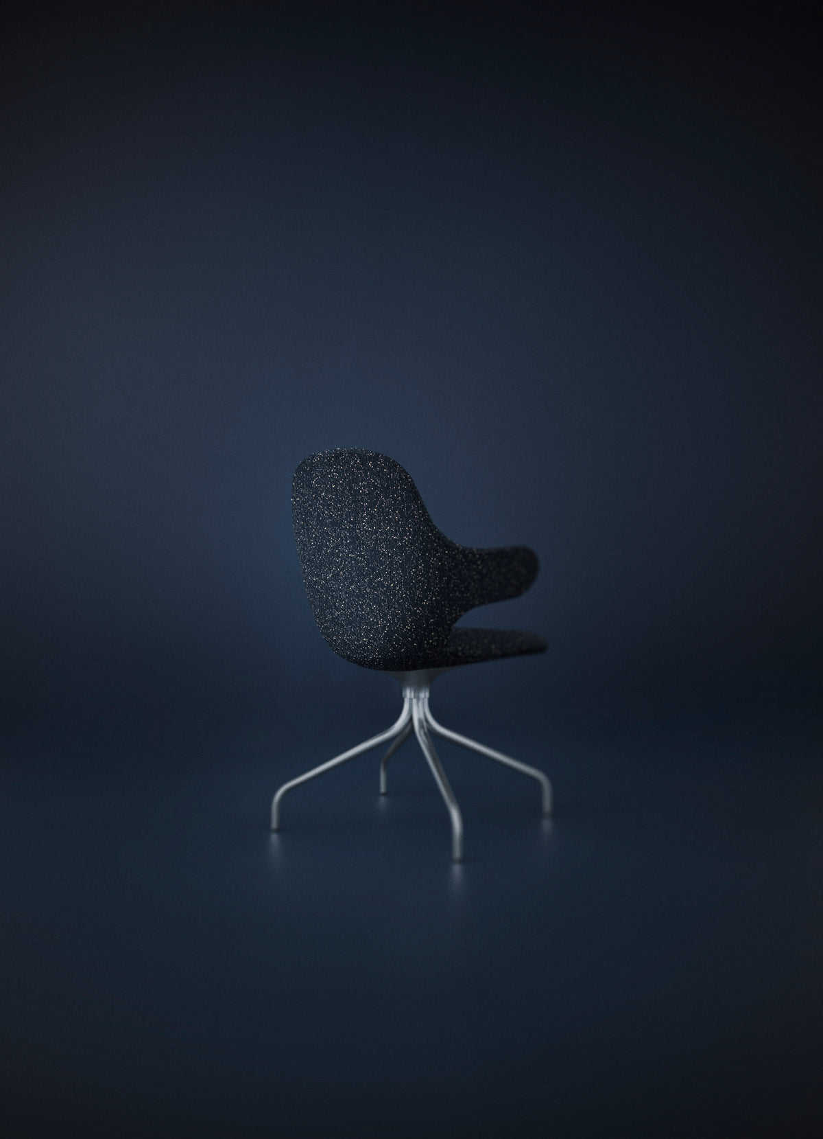 CATCH JH2 upholstered swivel chair with a black aluminum base