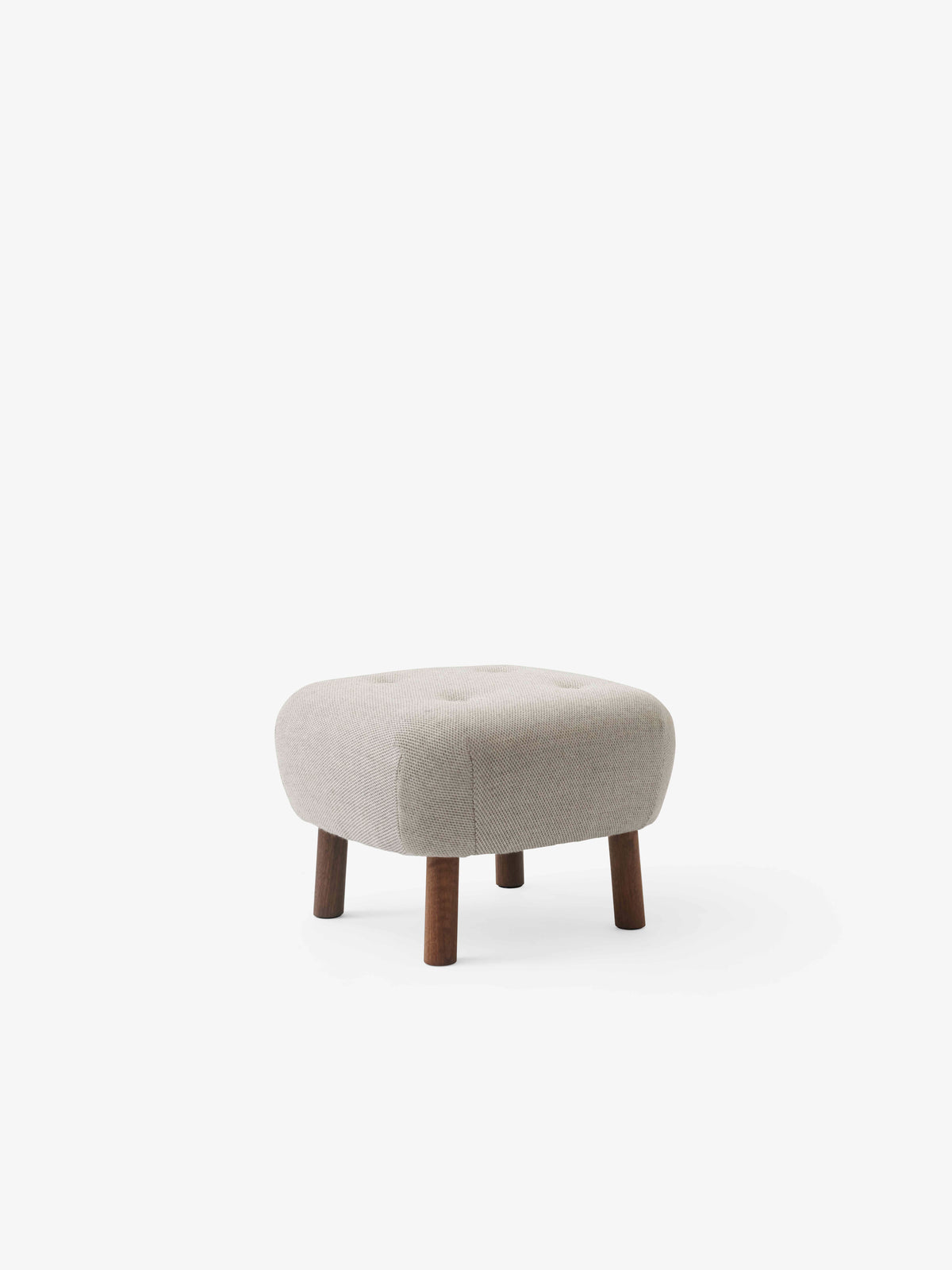 Upholstered footrest ATD1 with a walnut base