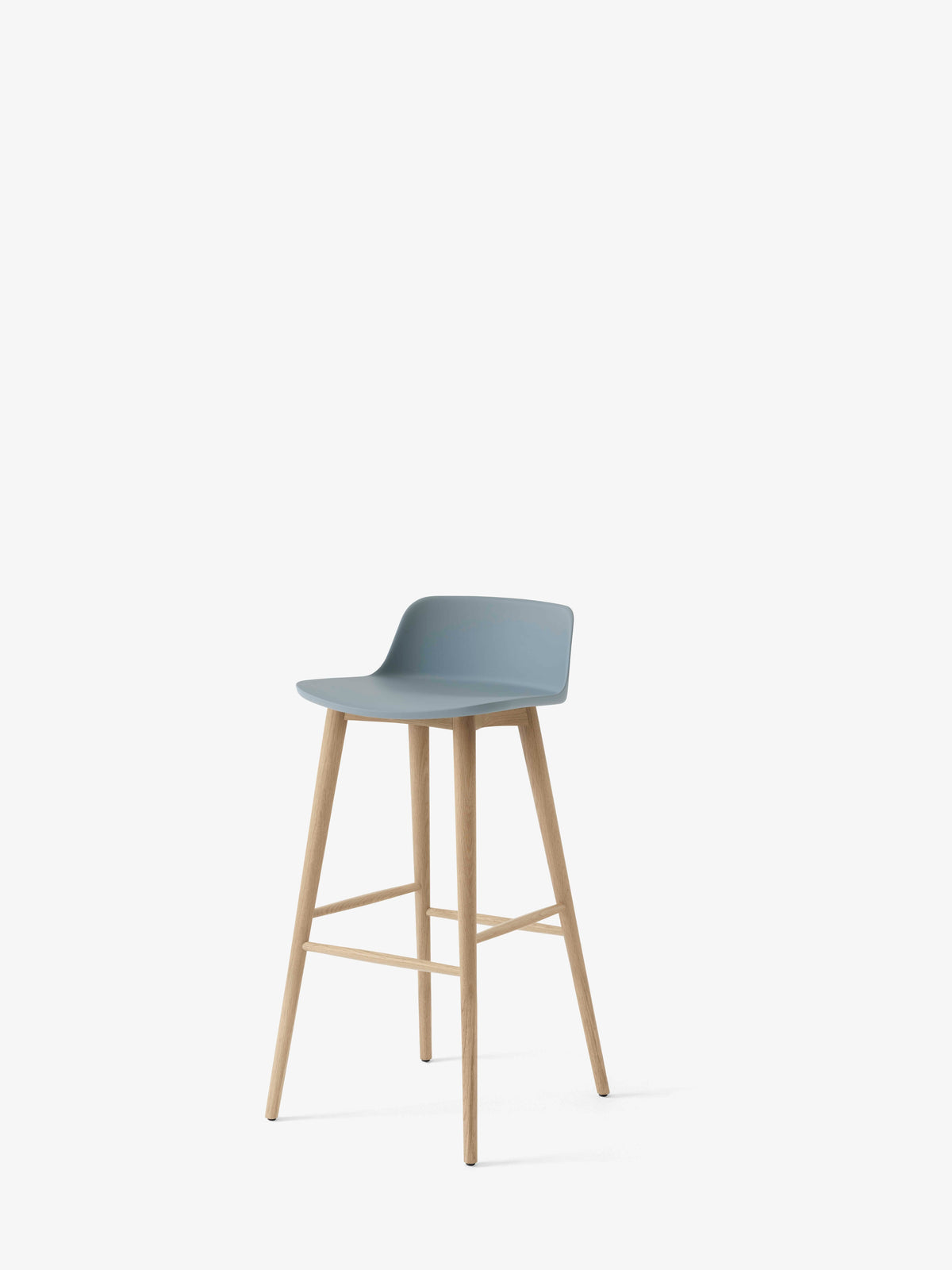 RELY Blue Bar Stool with Oak Base