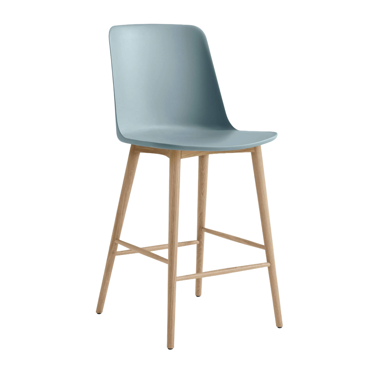 Bar Stool RELY light blue with oak base