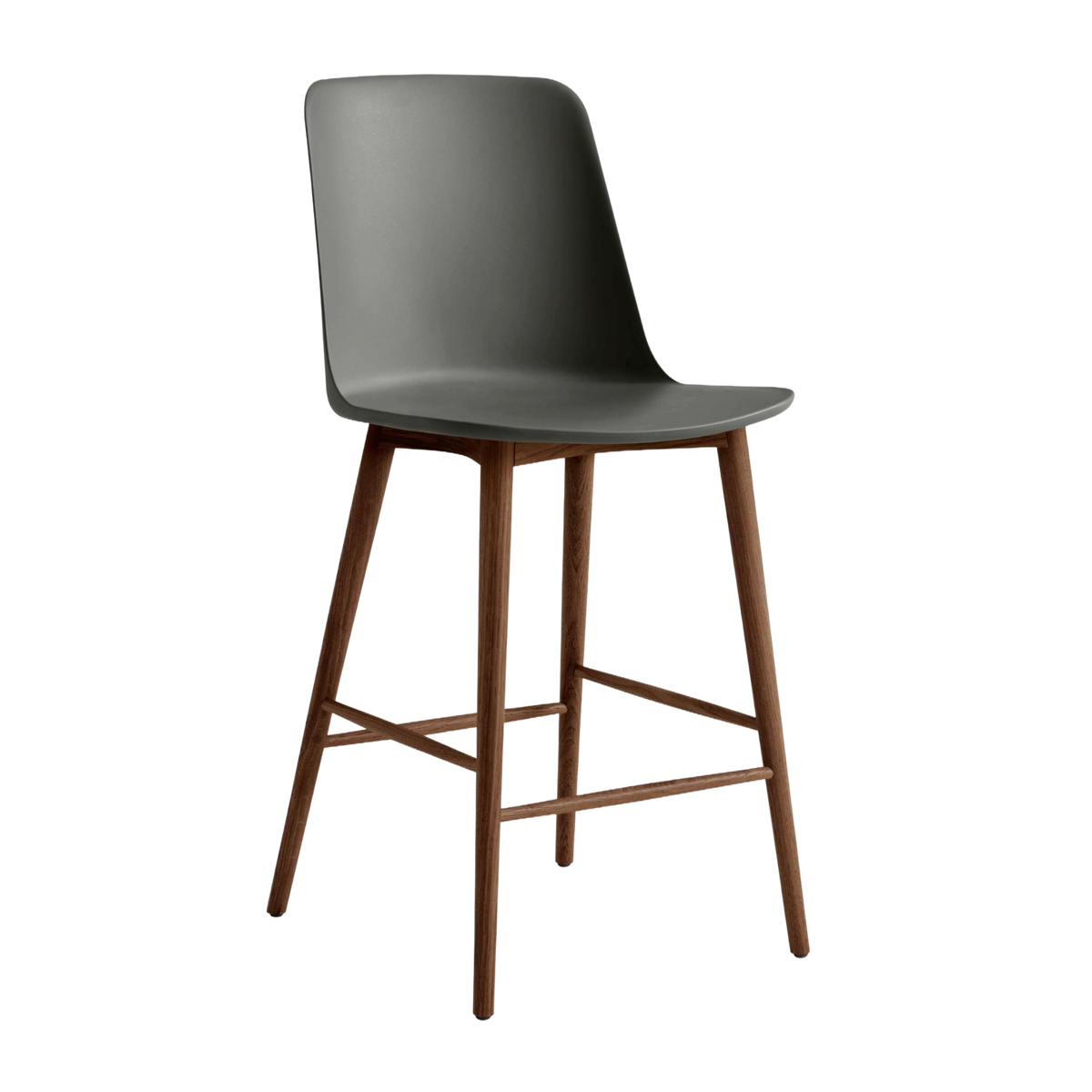 RELY Bar Stool in Graphite with Walnut Base