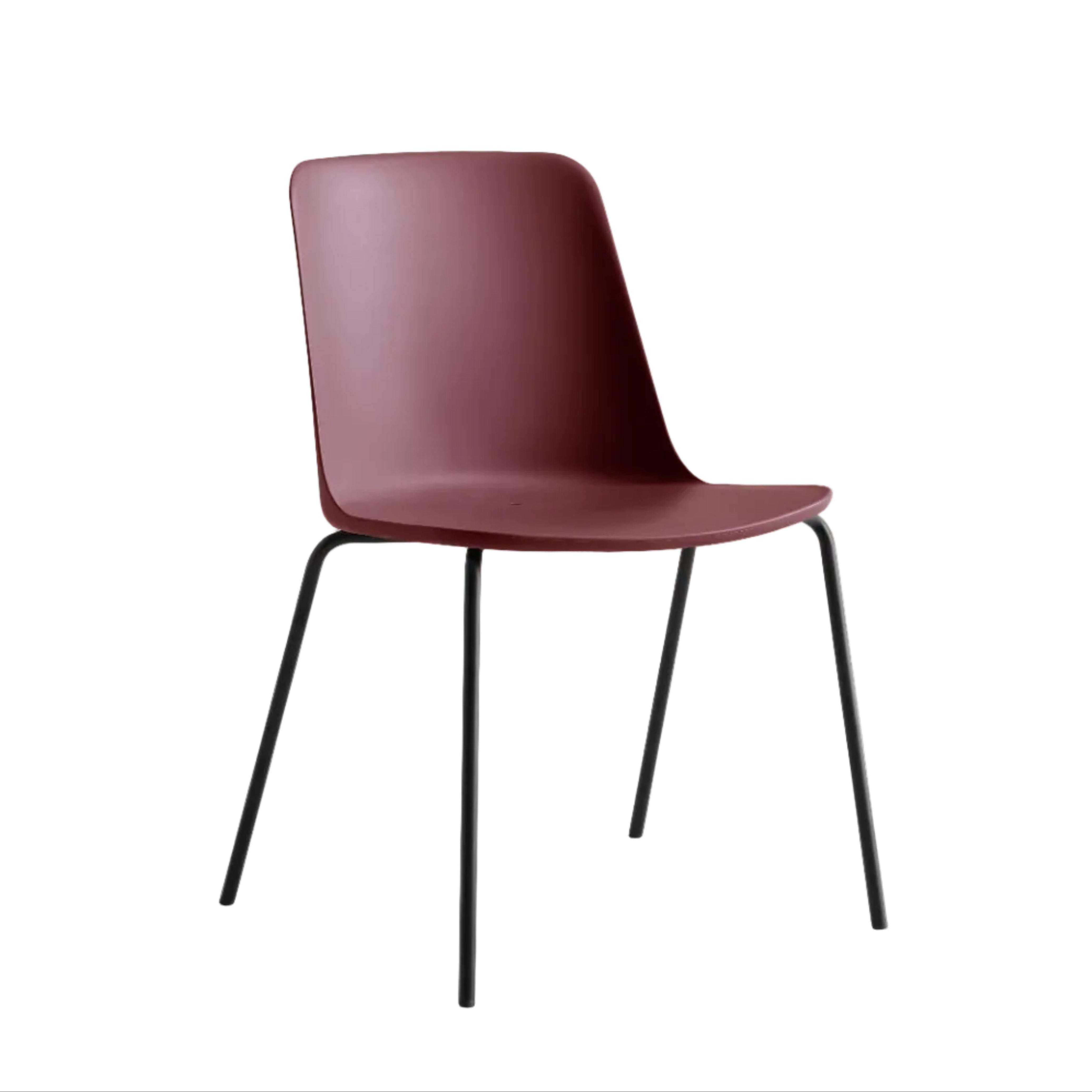 Outdoor Chair Rely HW138 Red-Brown with Black Steel Base
