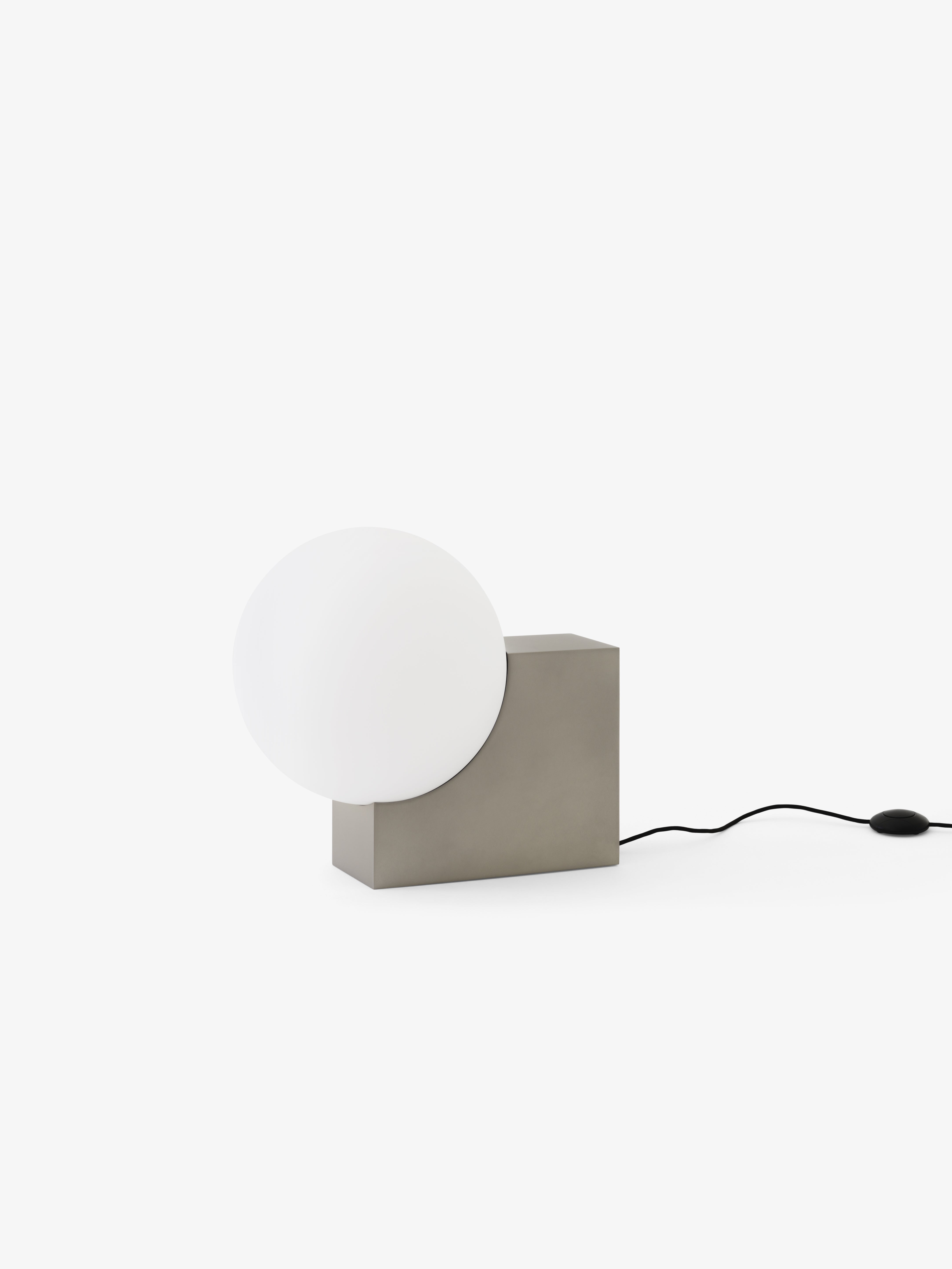 JOURNEY SH4 Floor Lamp with a Glass Shade and Brushed Steel Base