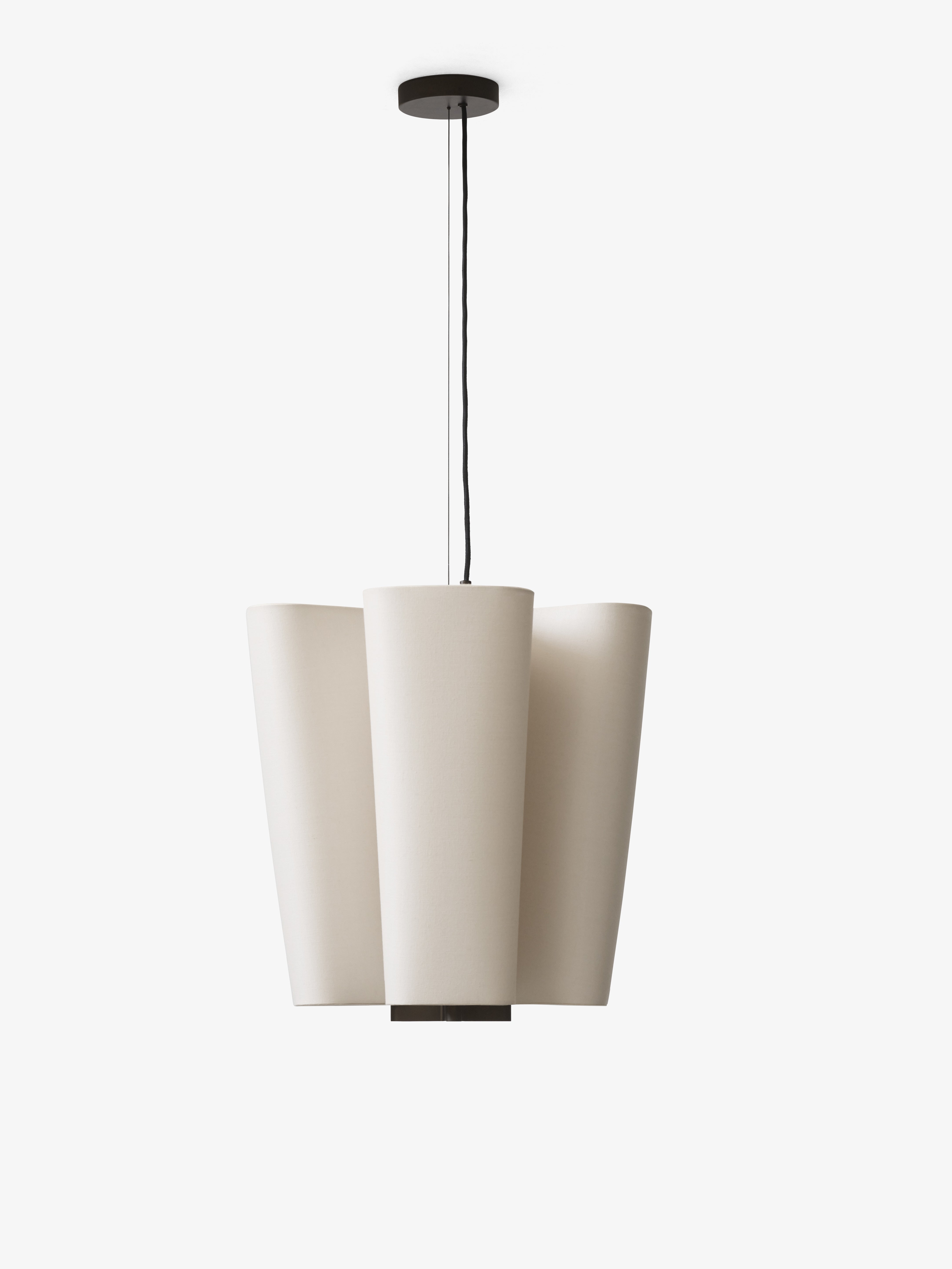 BELLA pendant lamp in beige with a brown finish