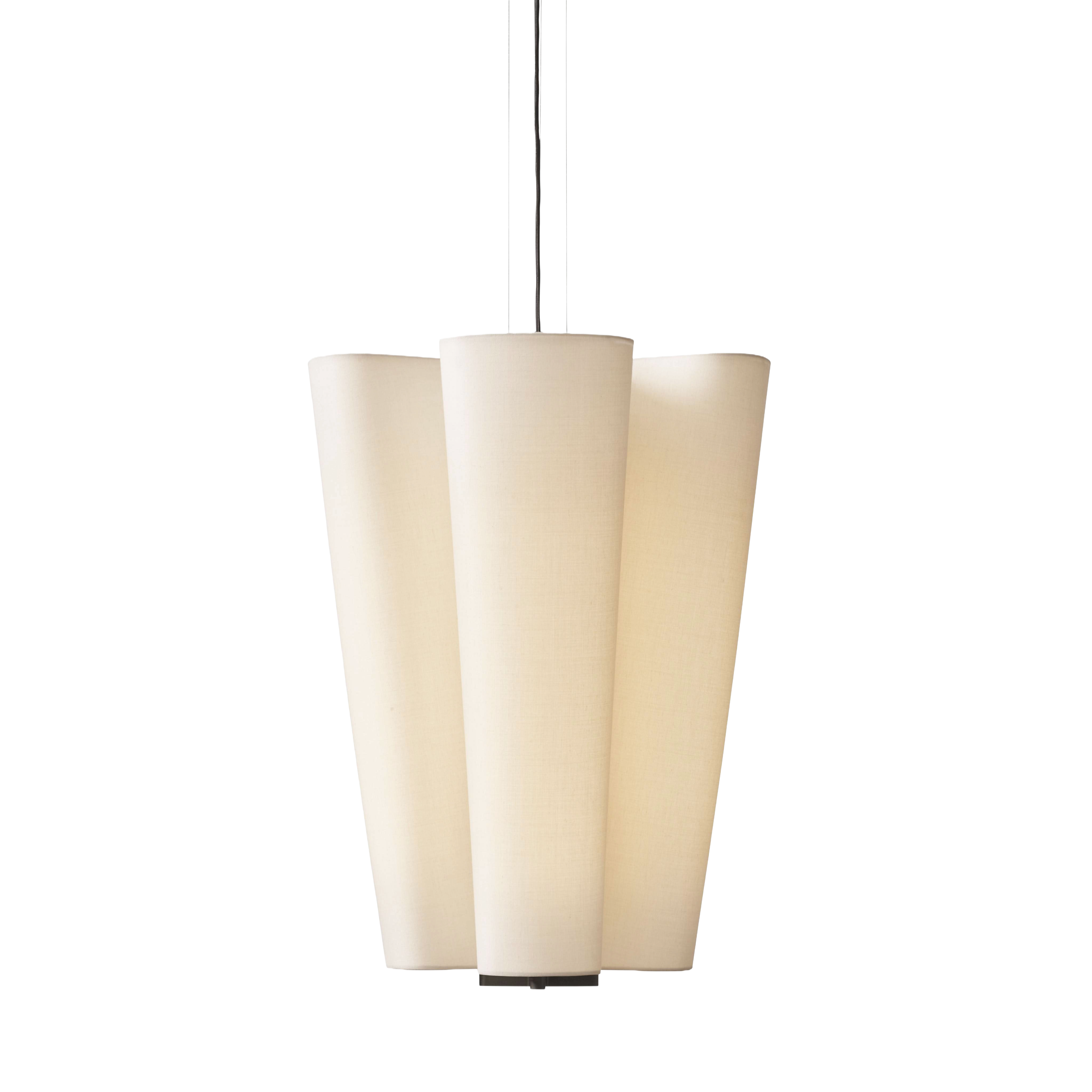 BELLA pendant lamp in beige with a brown finish