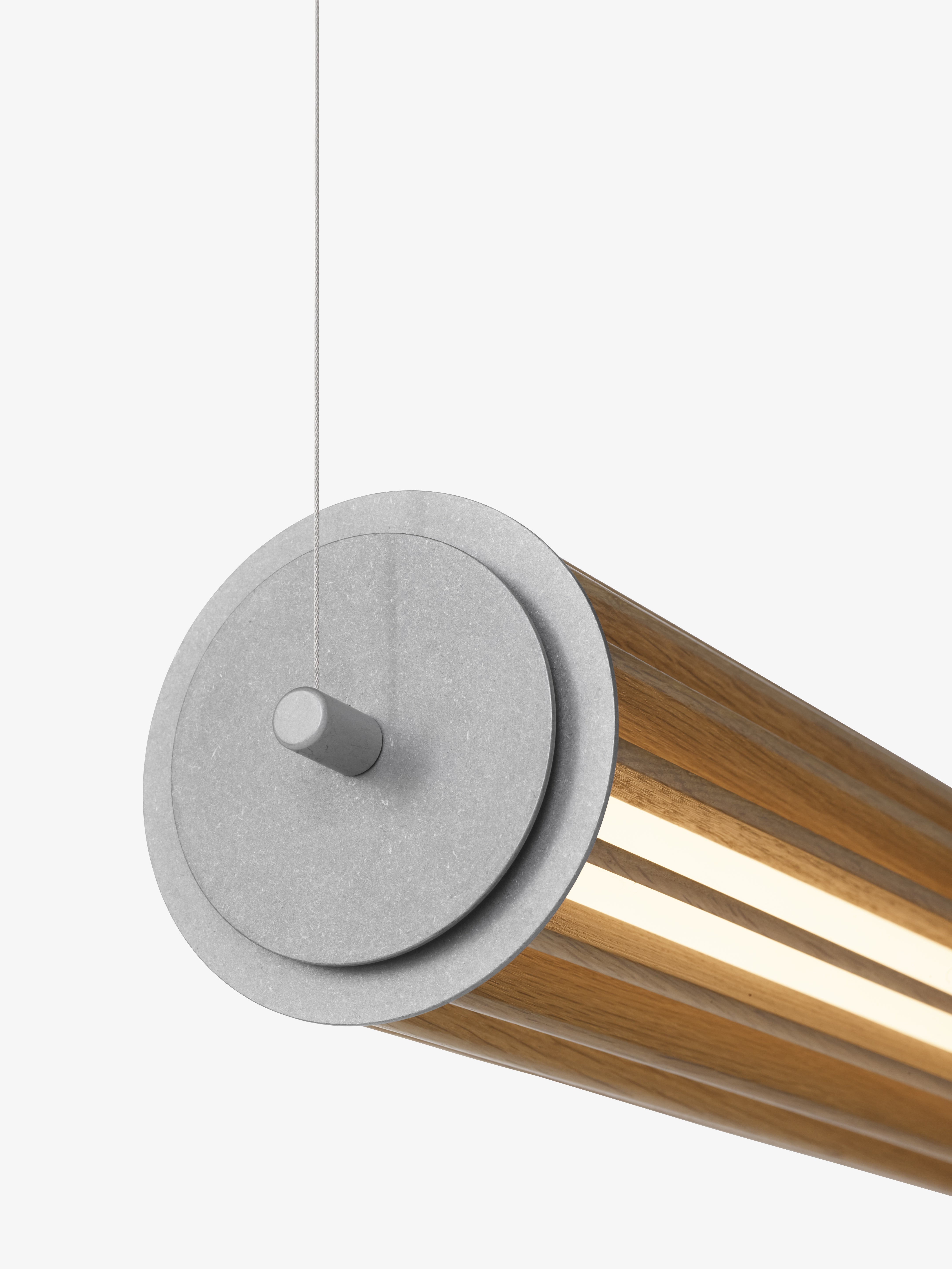 NUMBRA TY1 pendant lamp in aluminum with oak wood