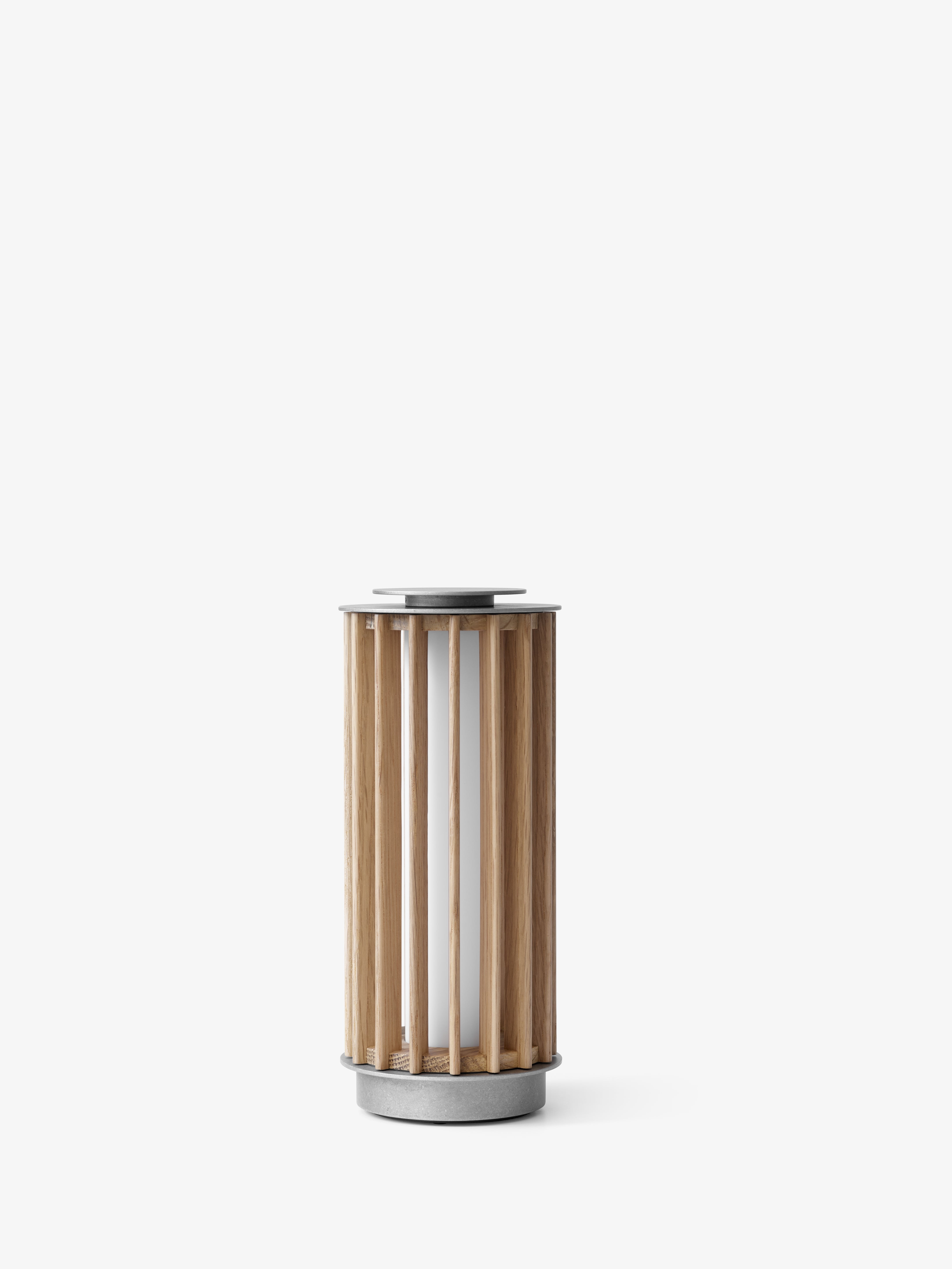 Portable lamp NUMBRA TY3 aluminum with oak wood