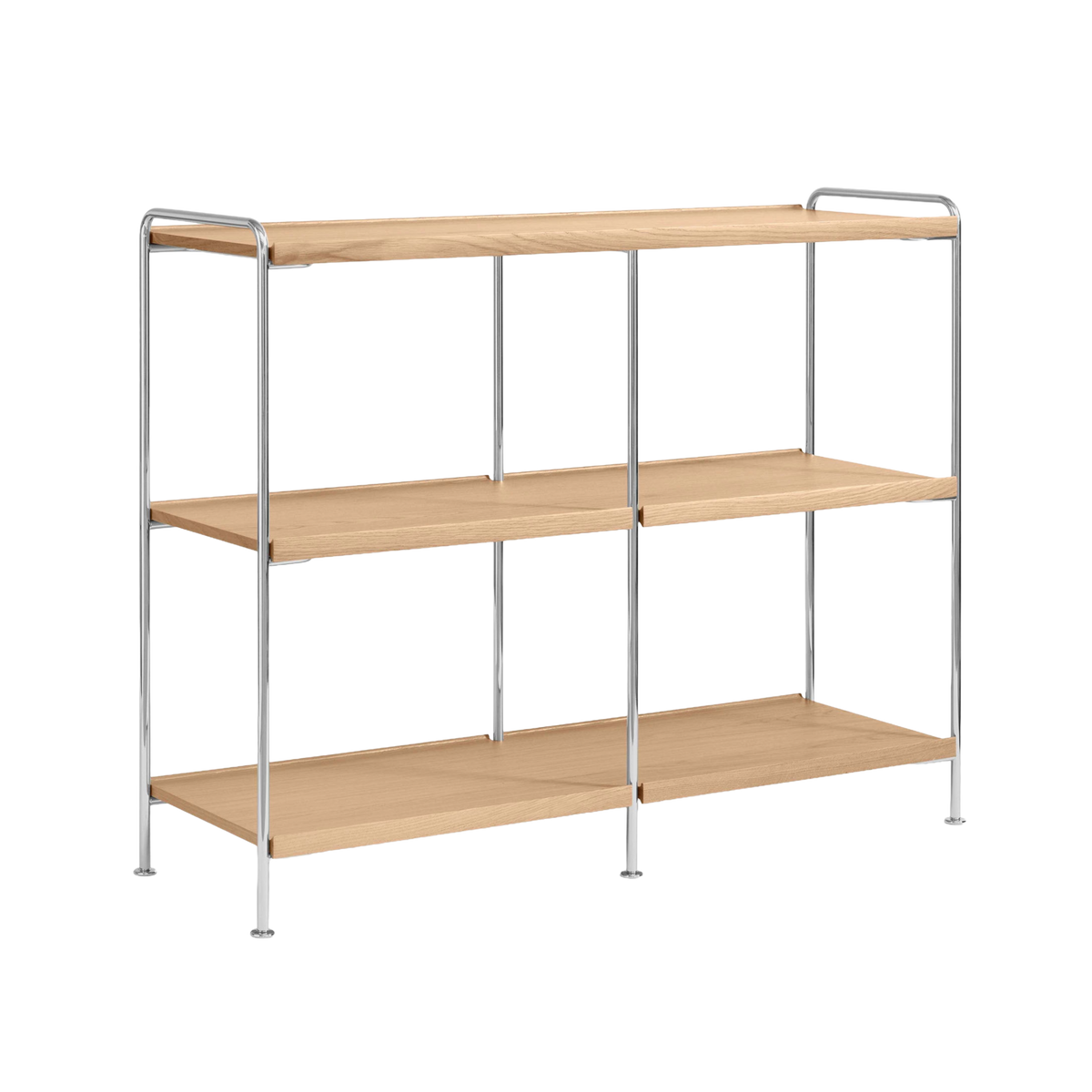 ALIMA NDS5 shelf in chrome with oak wood