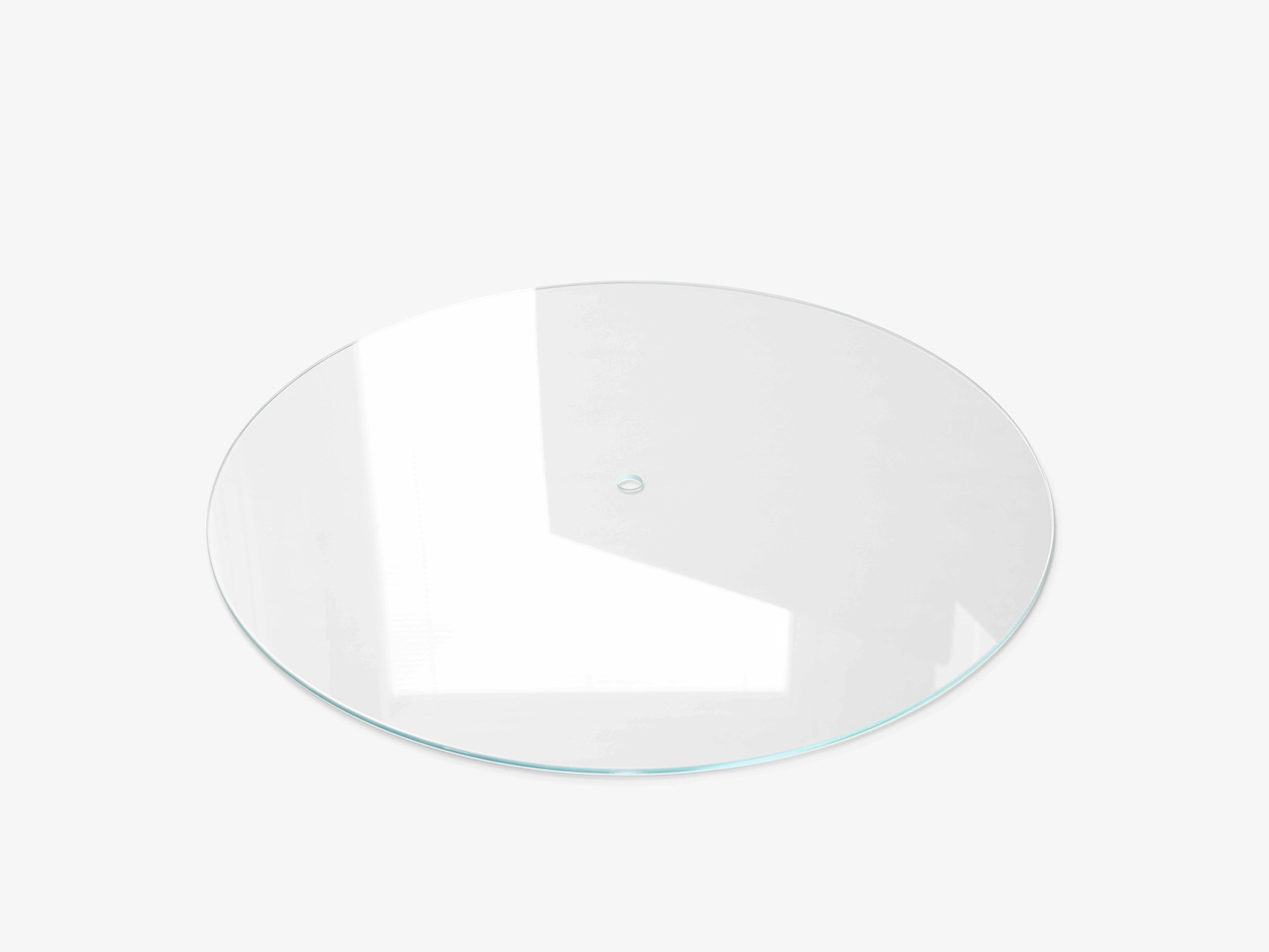Coffee table WIRE VP17 with glass top and polished steel base