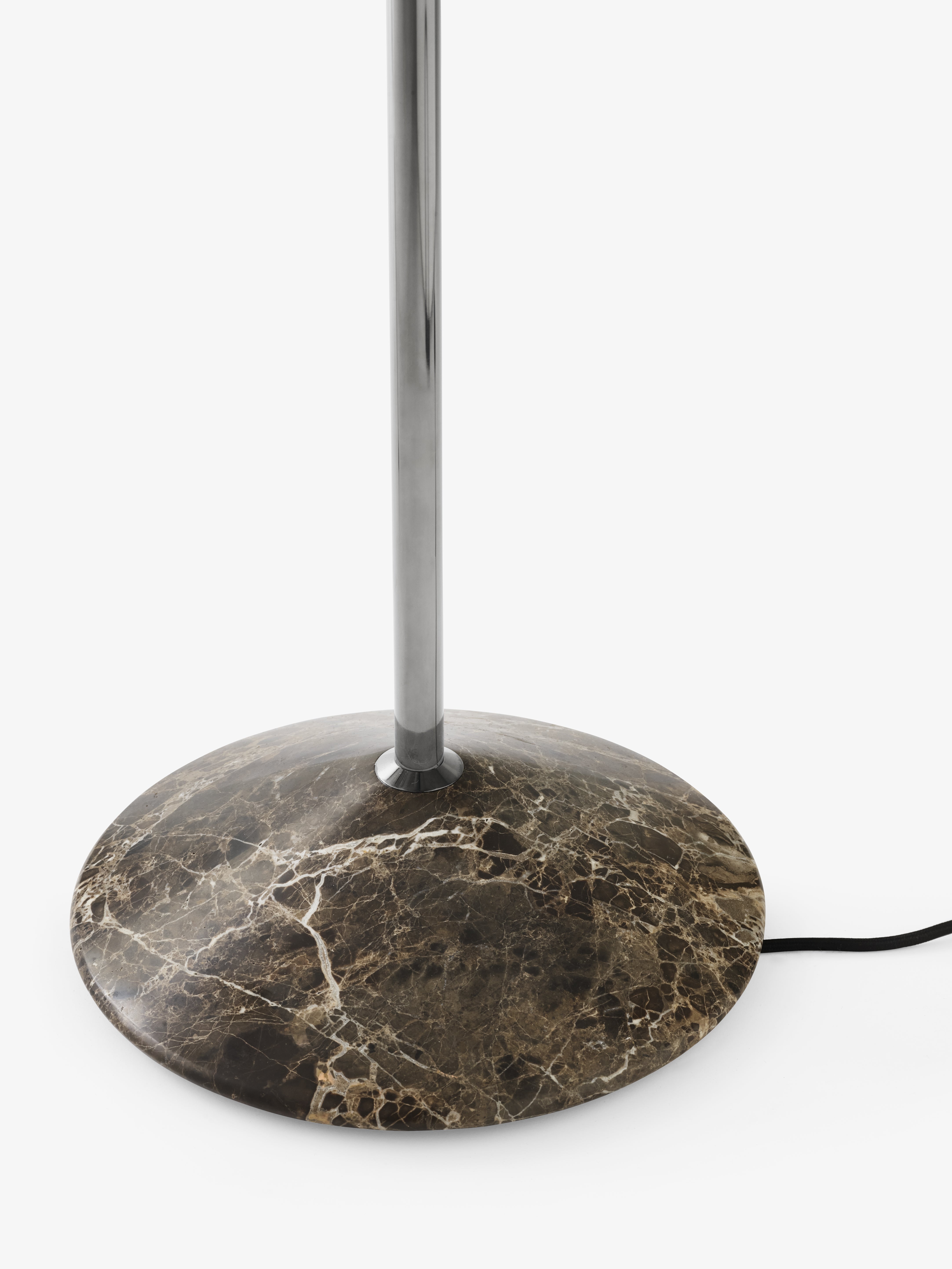 GIO LN28 Floor Lamp in Chrome with a Brown Marble Base