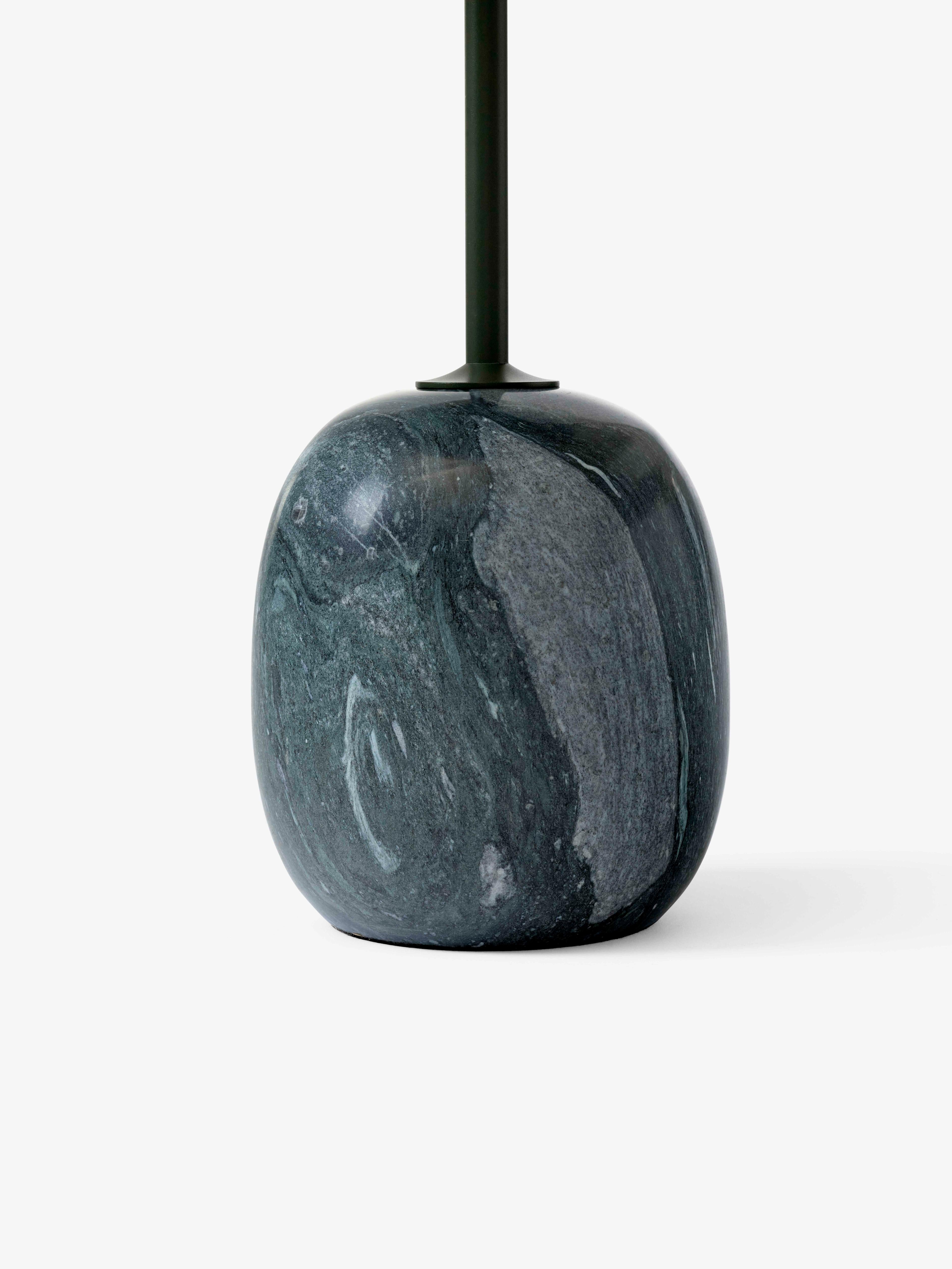 Side table LATO dark green top with gray-green marble base