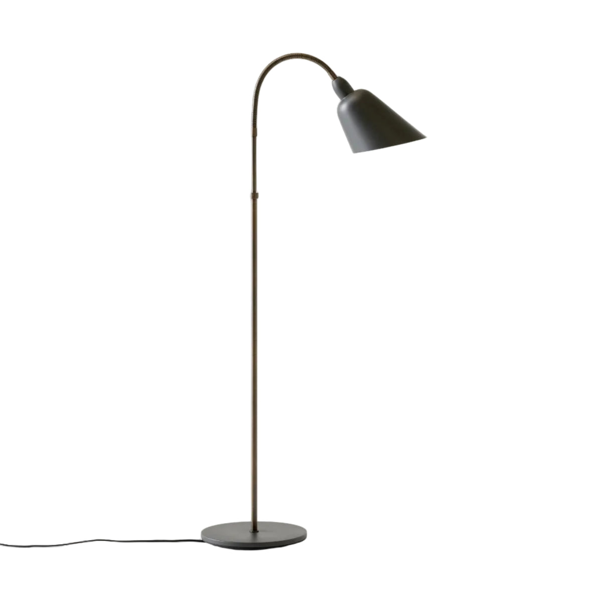 BELLEVUE AJ7 floor lamp in graphite with brown brass base