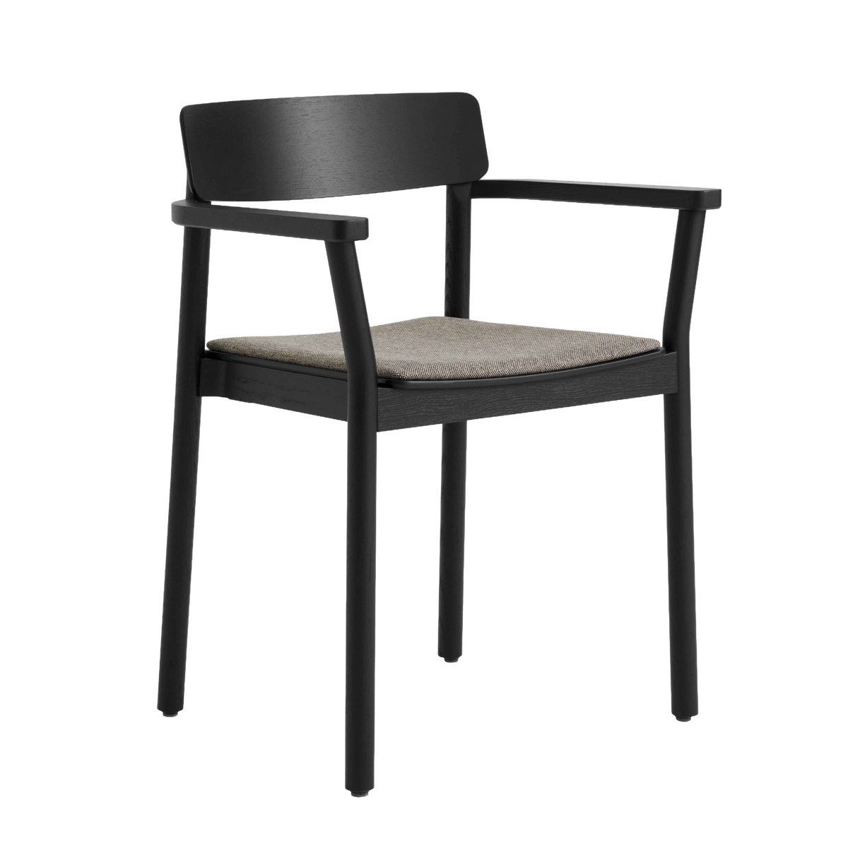 BETTY TK11 armchair in black lacquered ash with an upholstered seat