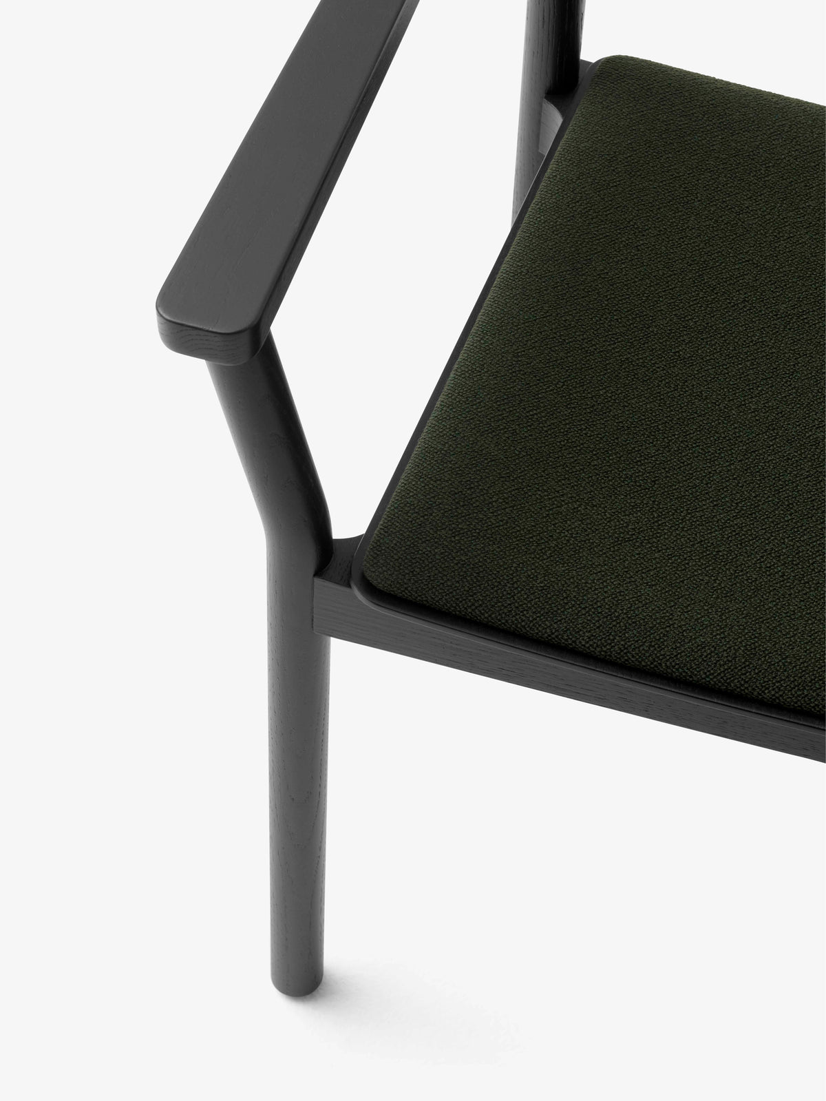 BETTY TK11 armchair in black lacquered ash with an upholstered seat