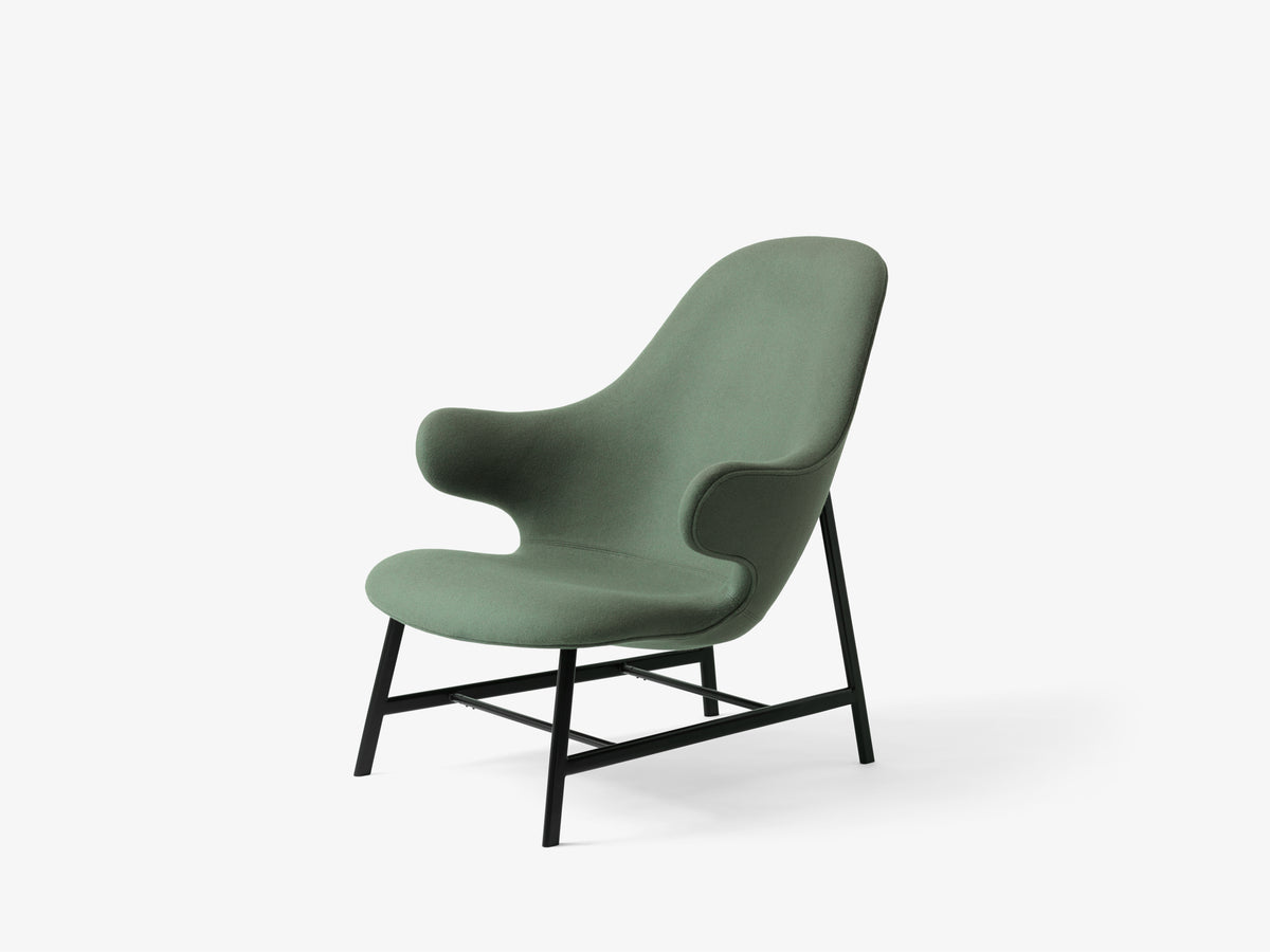 CATCH JH13 upholstered armchair with a black base