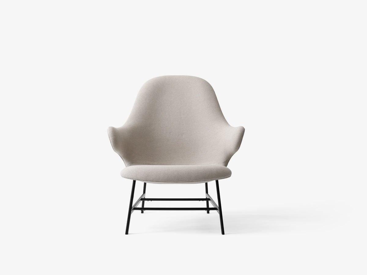 CATCH JH13 upholstered armchair with a black base