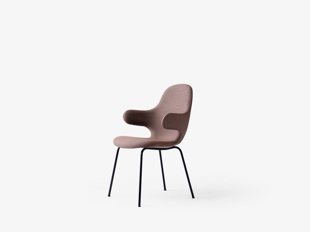 CATCH JH15 upholstered chair with a black steel base