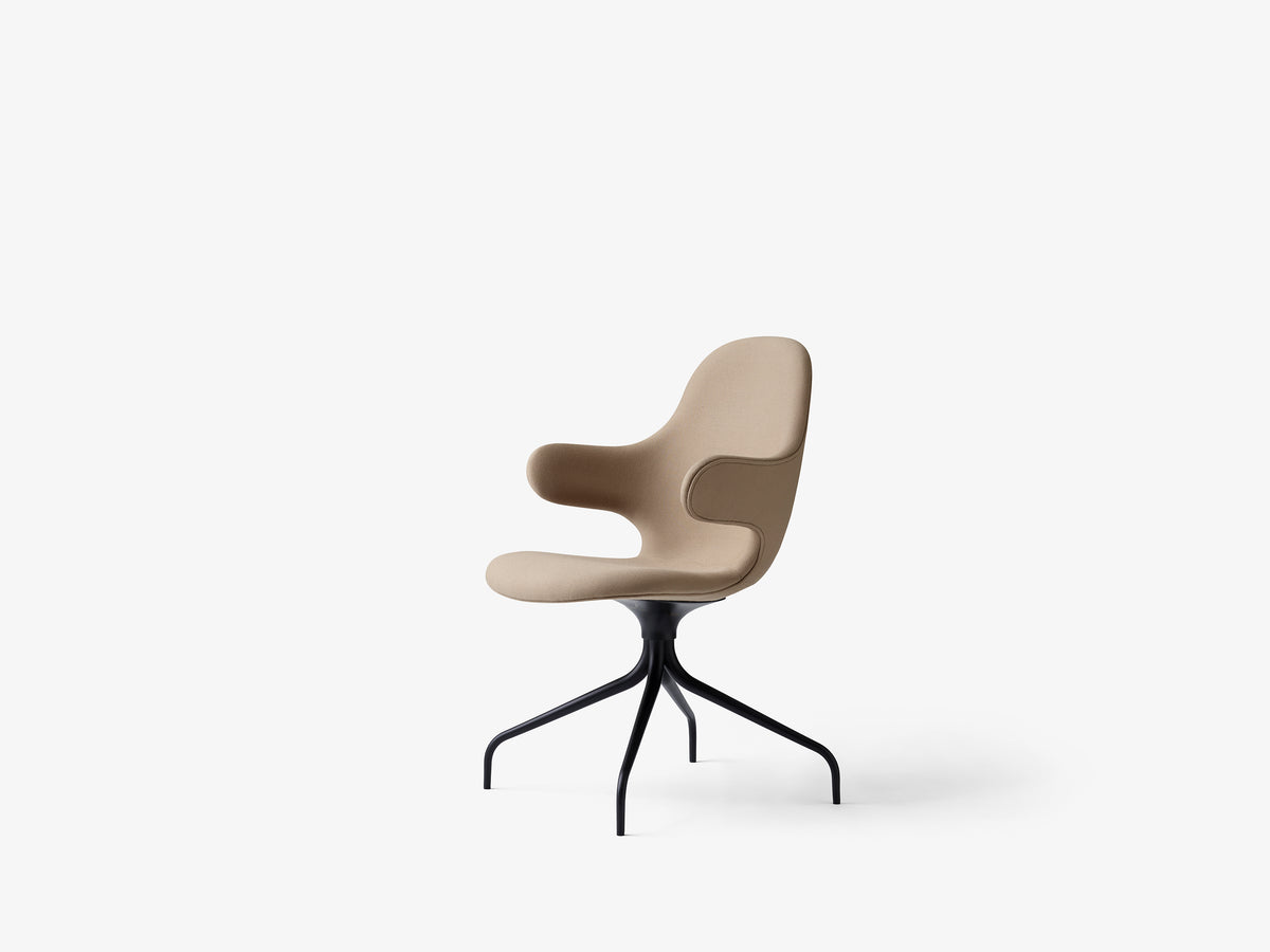 CATCH JH2 upholstered swivel chair with a black aluminum base
