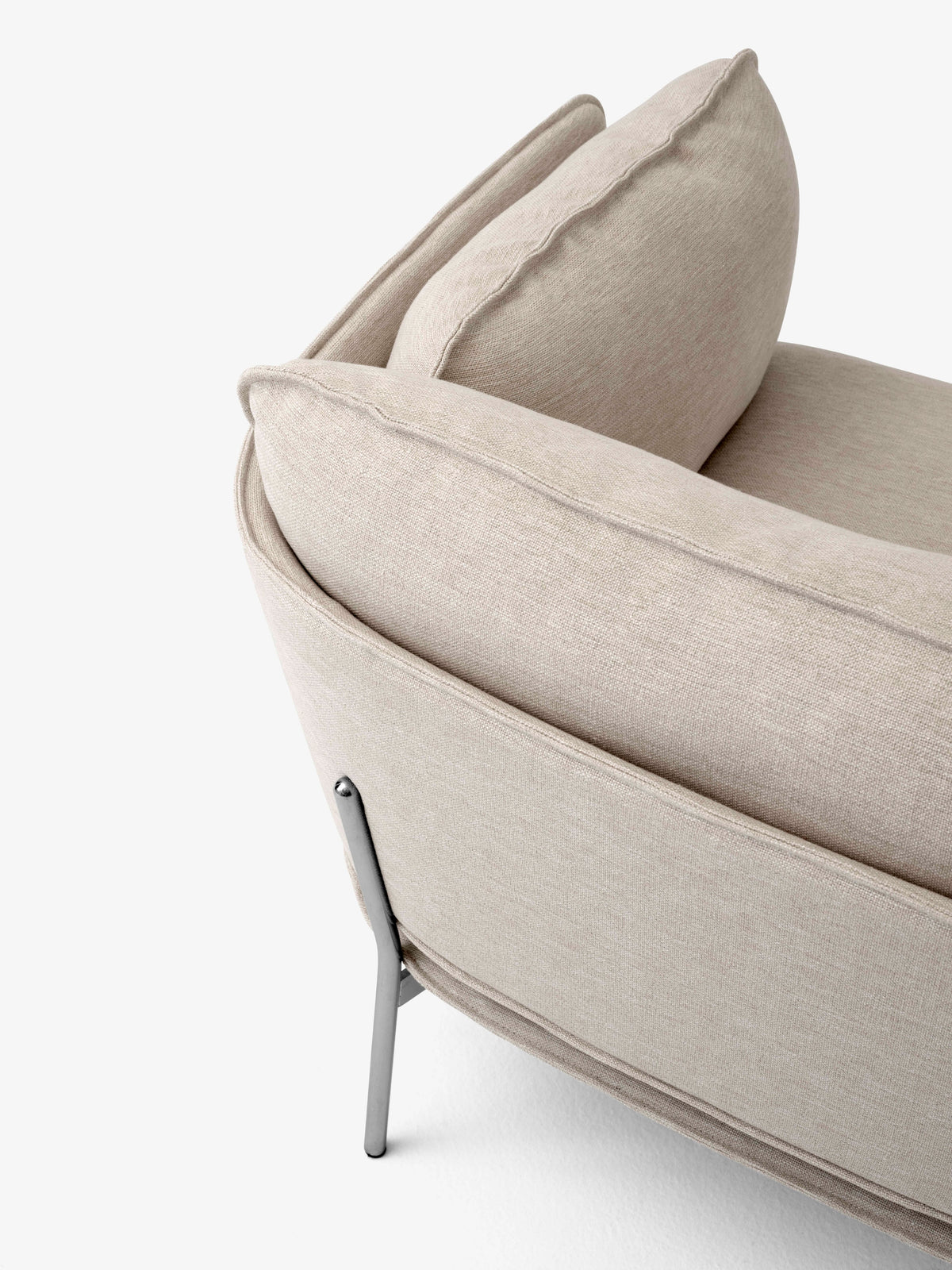 Armchair CLOUD LN1 upholstered with a chrome base