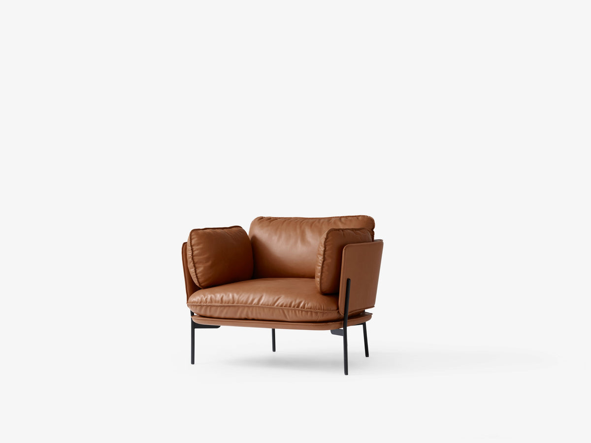Armchair CLOUD LN1 upholstered with a black base