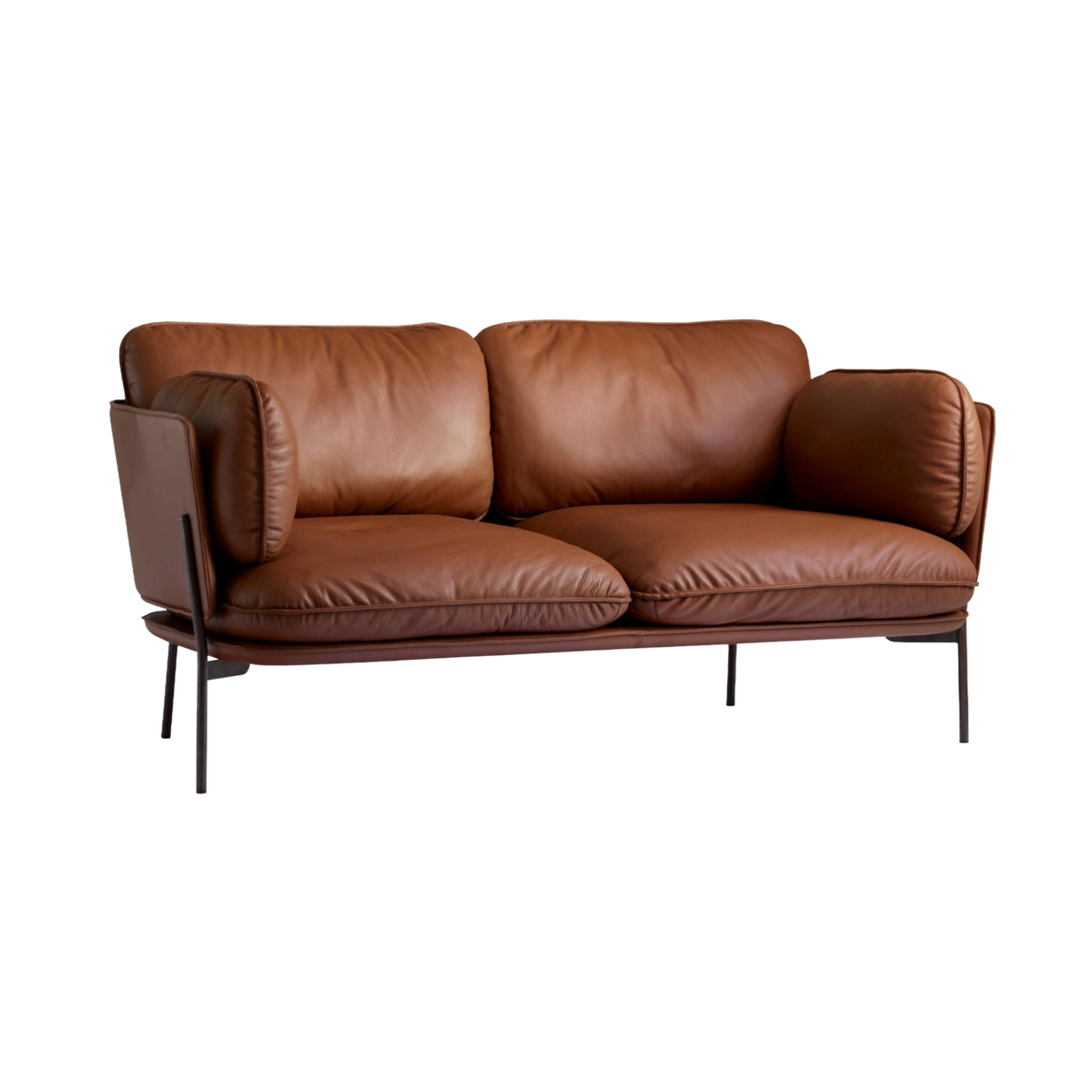 CLOUD LN2 2-Seater Sofa upholstered with a black base