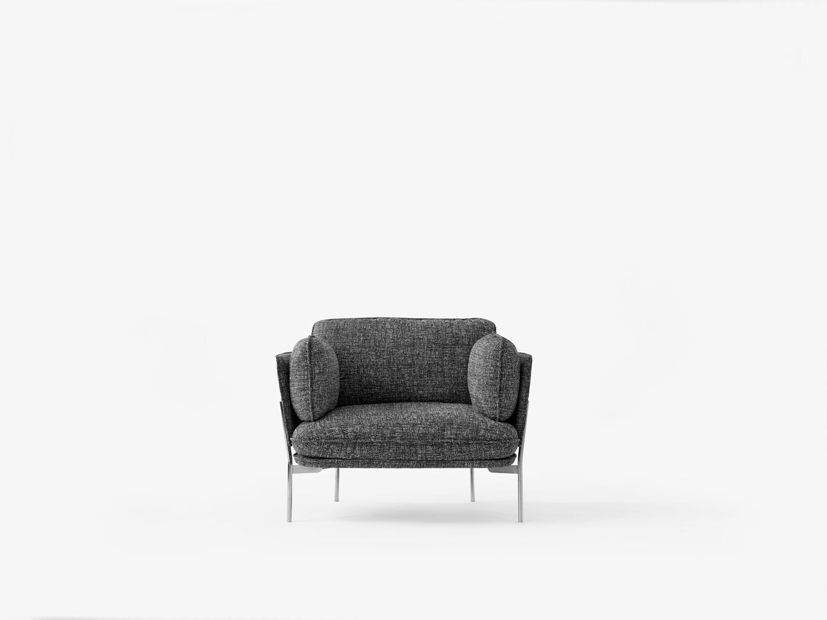 Armchair CLOUD LN1 upholstered with a chrome base