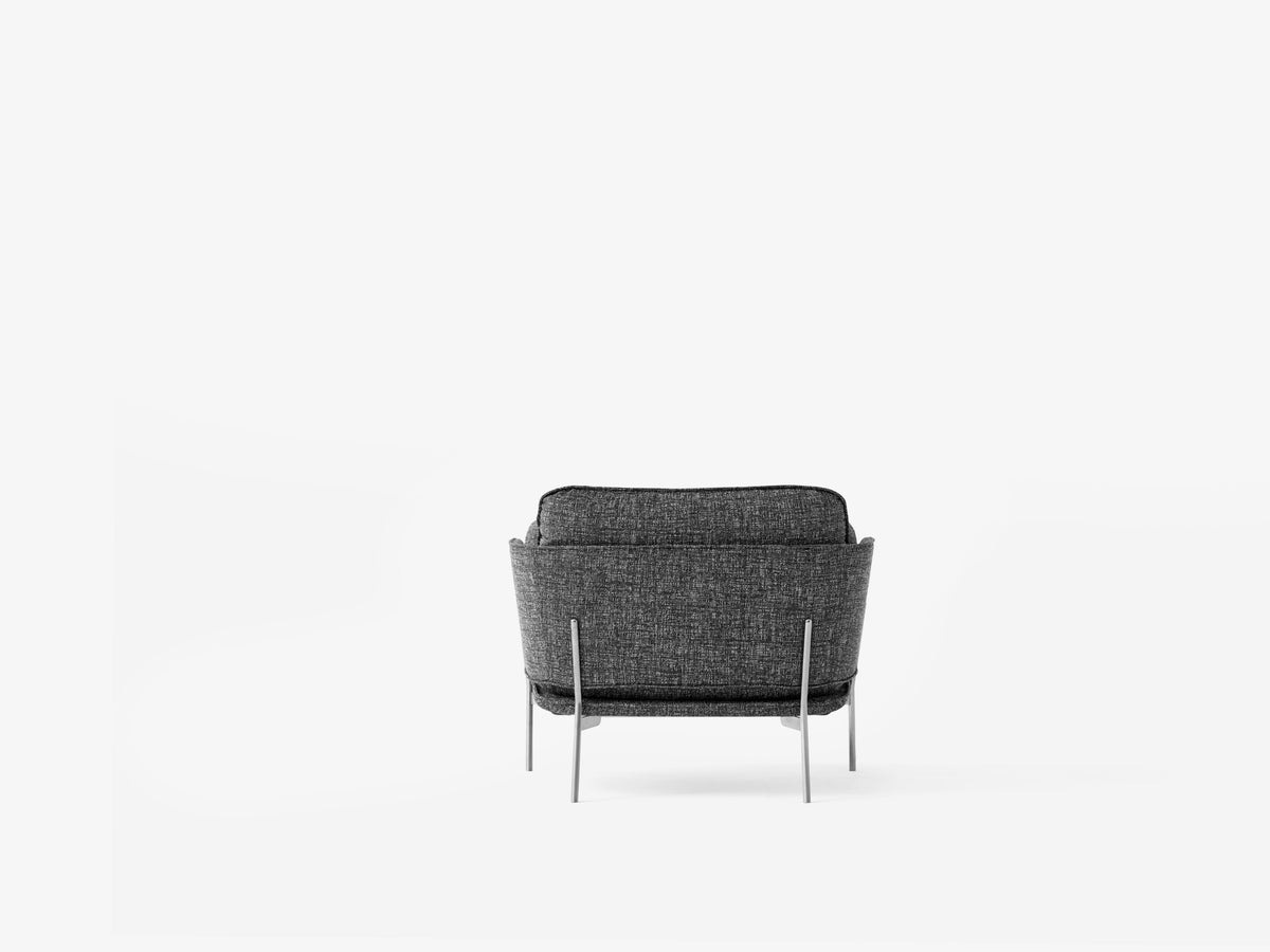 Armchair CLOUD LN1 upholstered with a chrome base