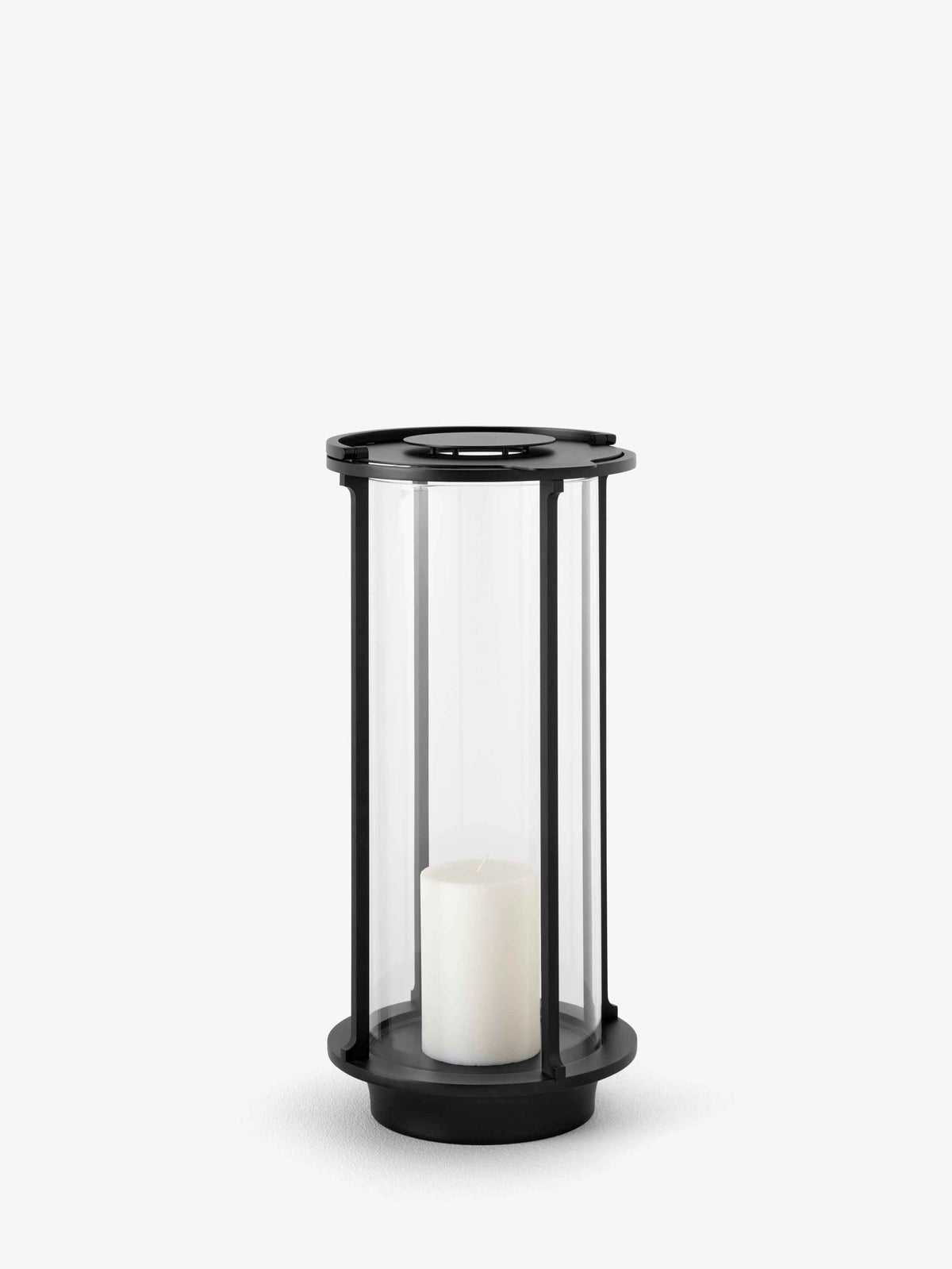 Outdoor lantern for candle HURRICANE SC83 glass and black aluminum