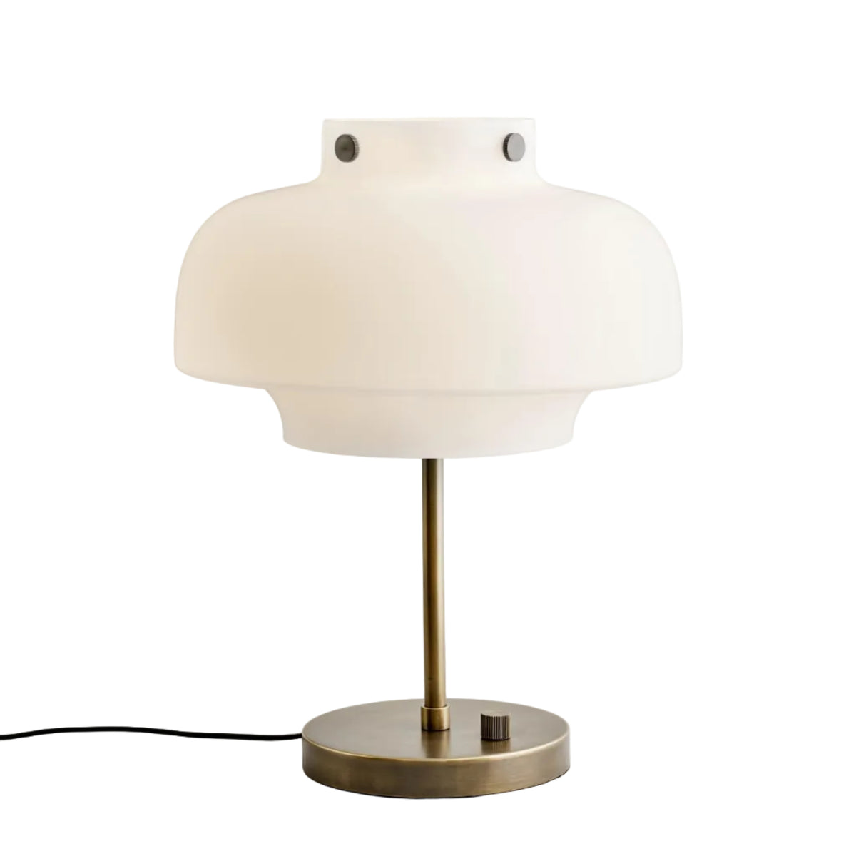COPENHAGEN SC13 Table Lamp with Opal Shade and Brushed Brass Base