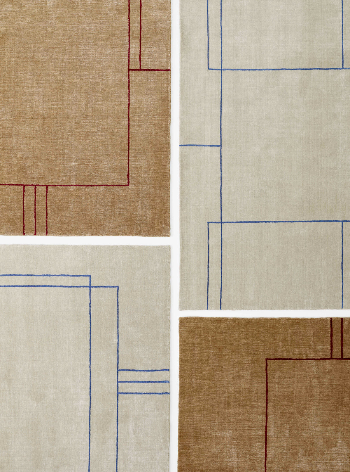 CRUISE brown rug with burgundy