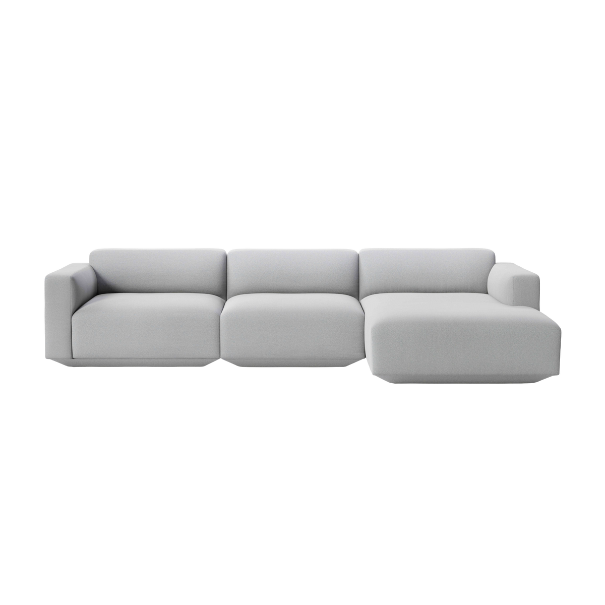 Right-facing modular corner sofa for 4 people DEVELIUS light gray
