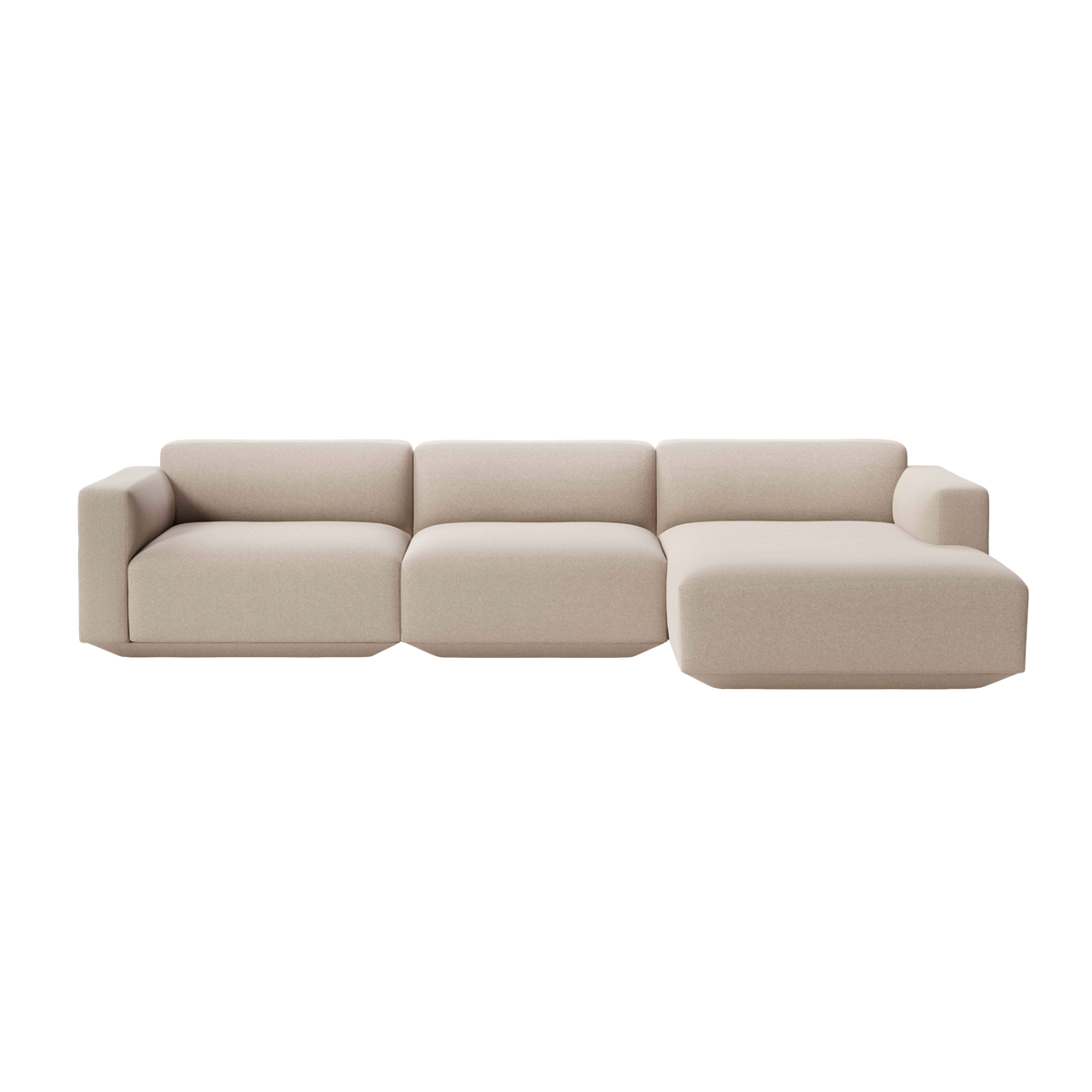 Right-facing modular corner sofa for 4 people DEVELIUS beige