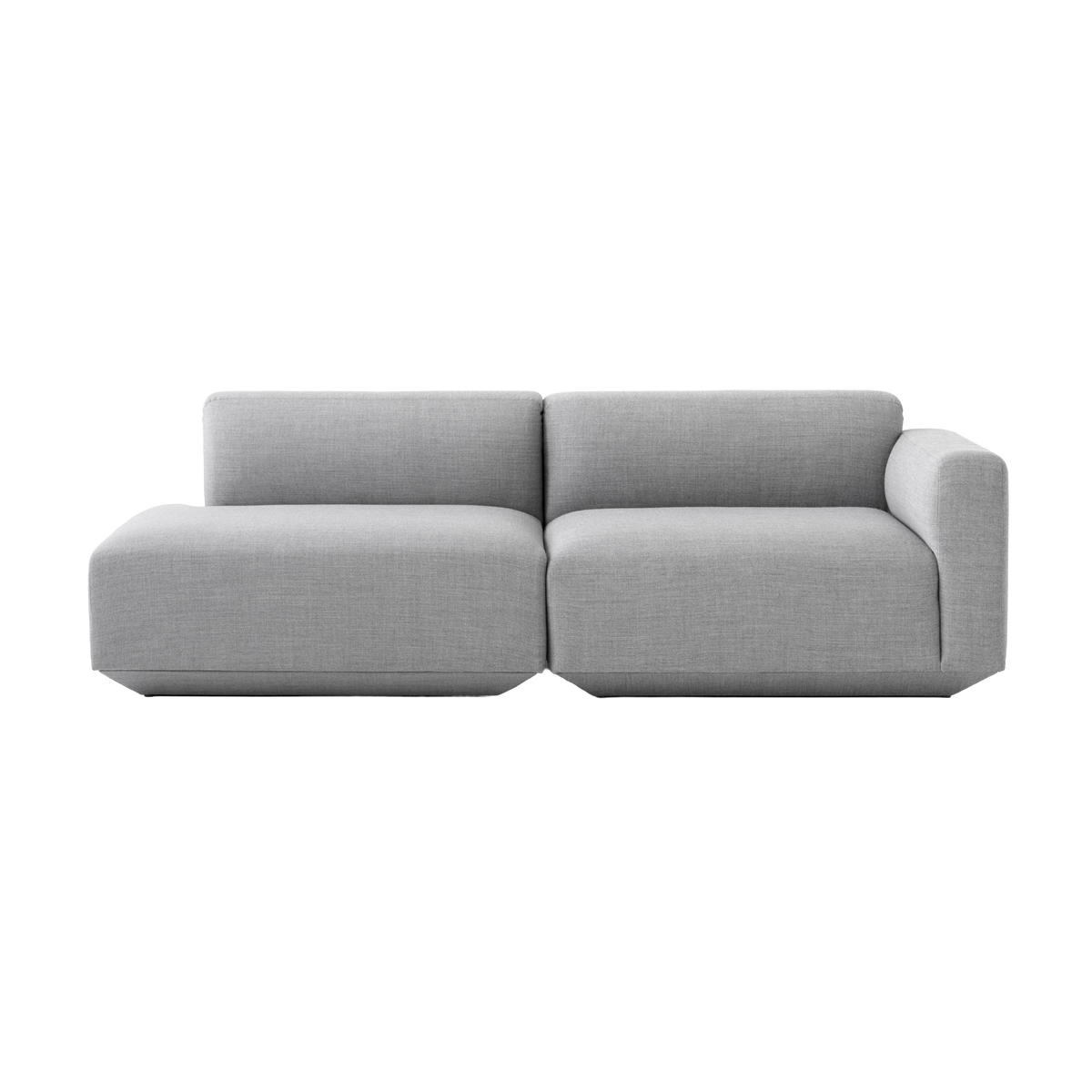 Left-facing open modular sofa for three DEVELIUS upholstered