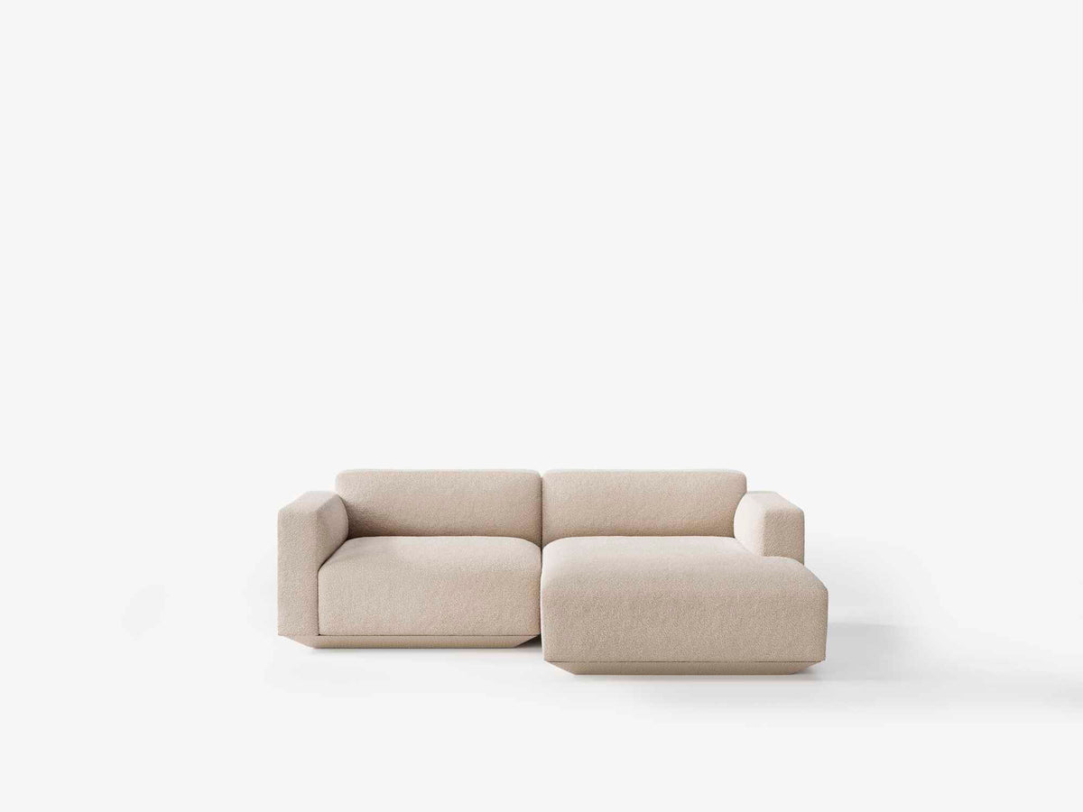 Right-facing modular 3-seater sofa DEVELIUS upholstered