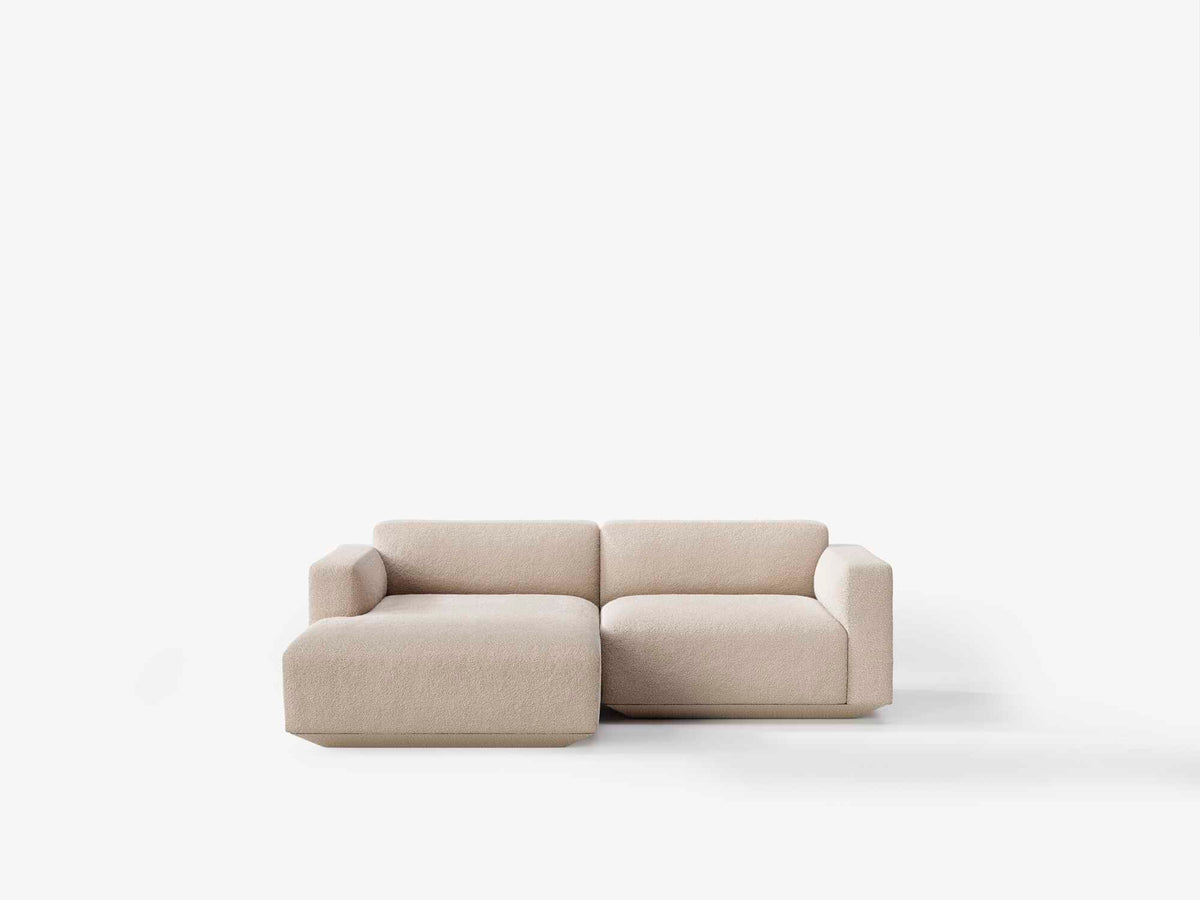 Left-facing modular 3-seater sofa DEVELIUS upholstered