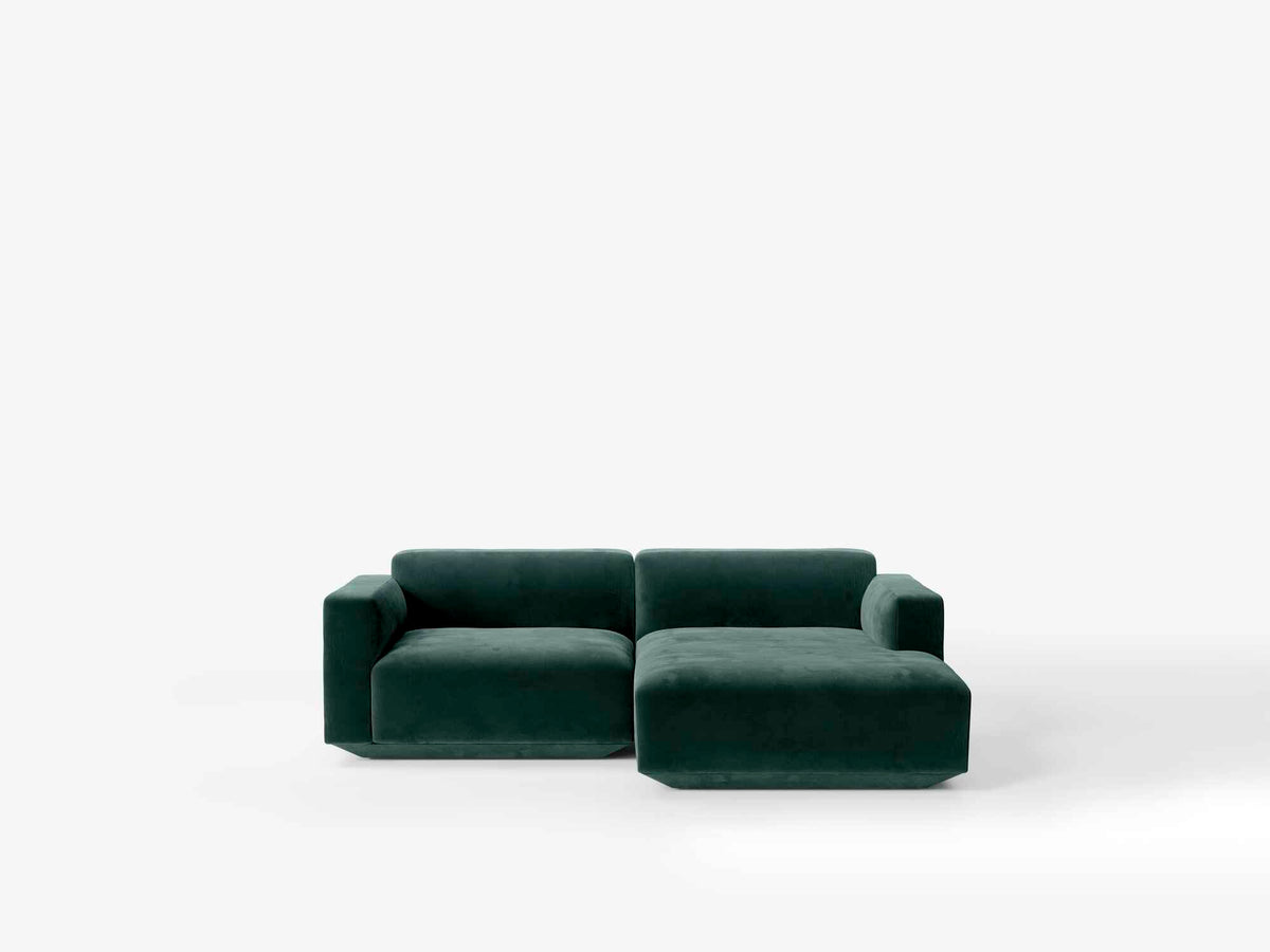 Right-facing modular 3-seater sofa DEVELIUS upholstered